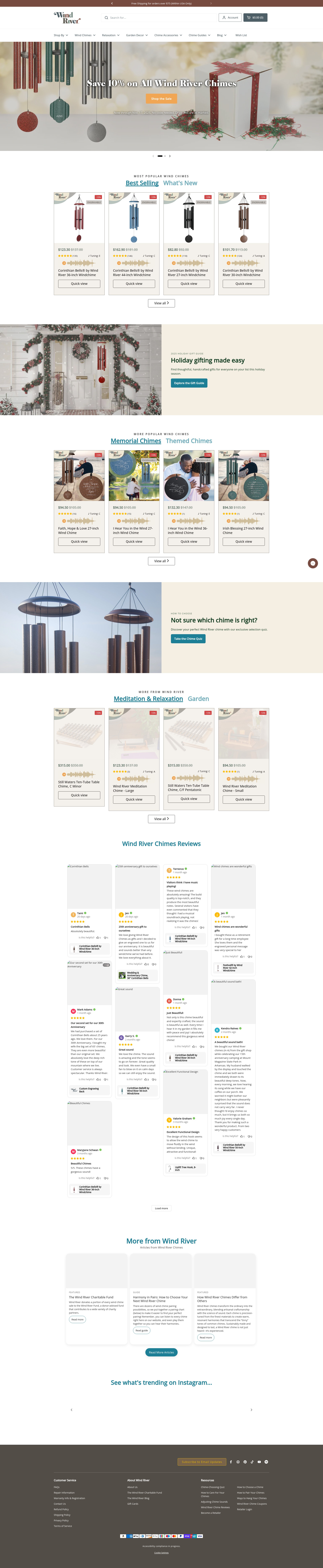 Screenshot of windriverchimes.com
