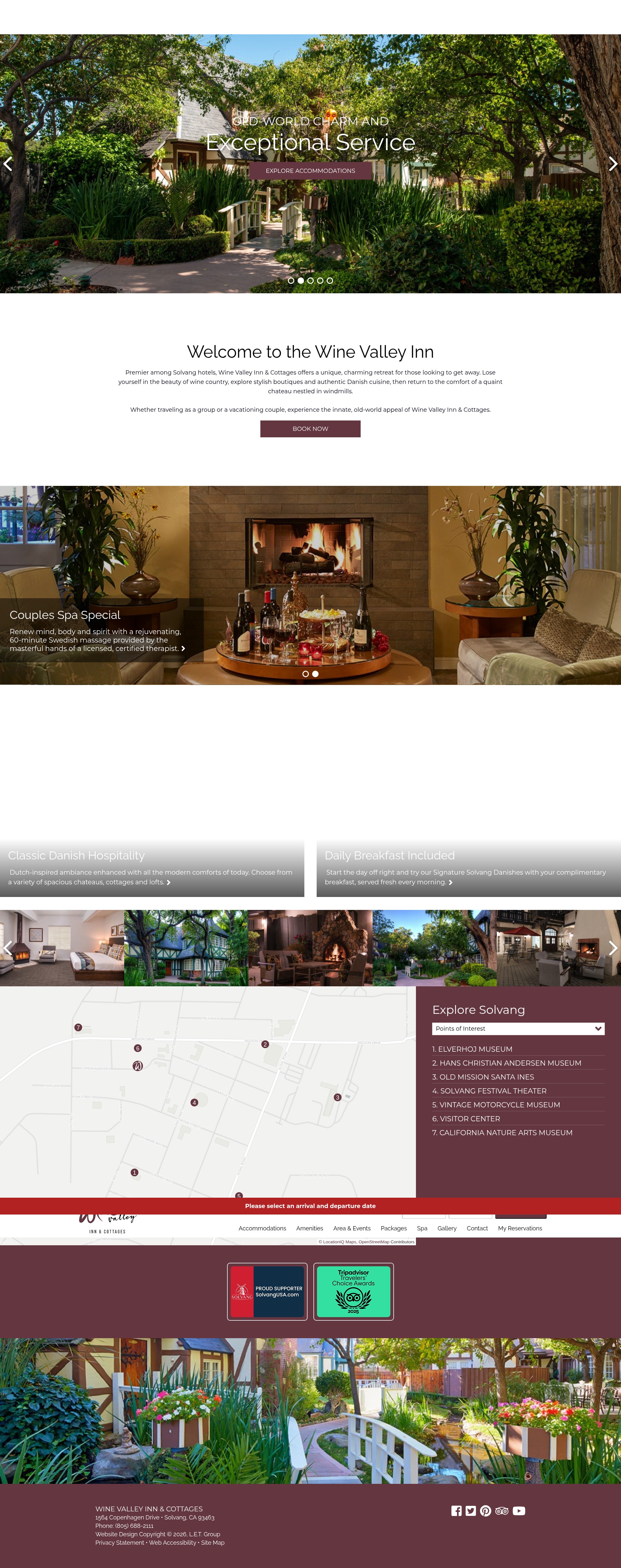 Screenshot of winevalleyinn.com