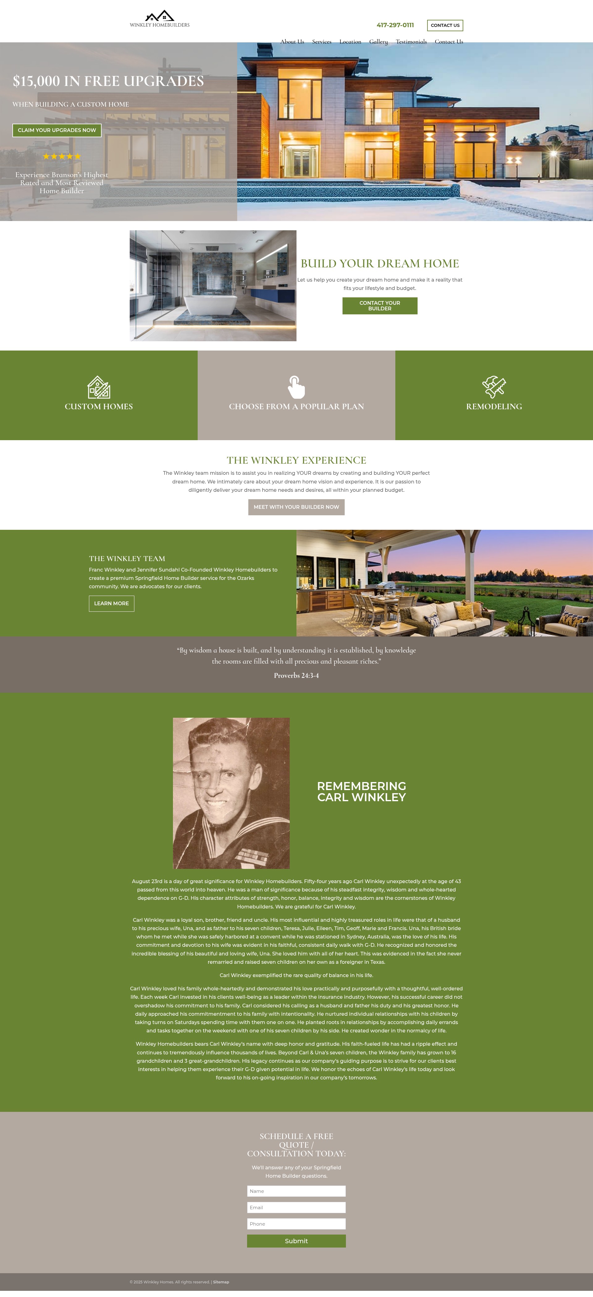 Screenshot of winkleyhomebuilders.com