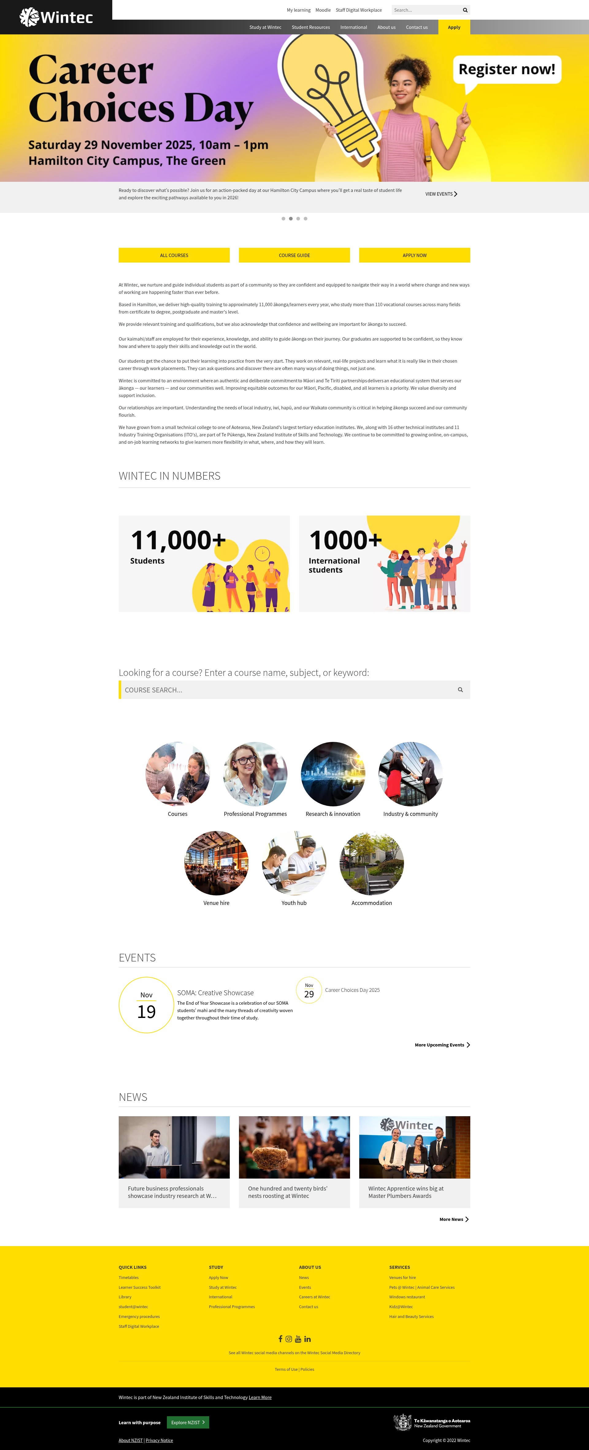 Screenshot of wintec.ac.nz