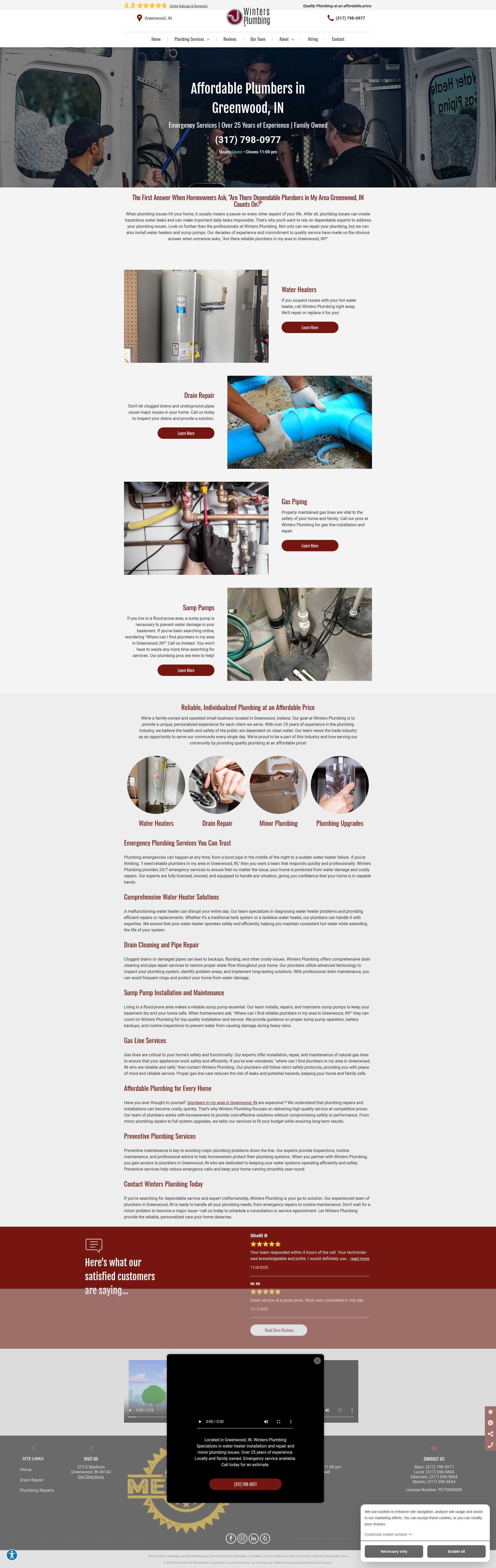 Screenshot of wintersplumbers.com