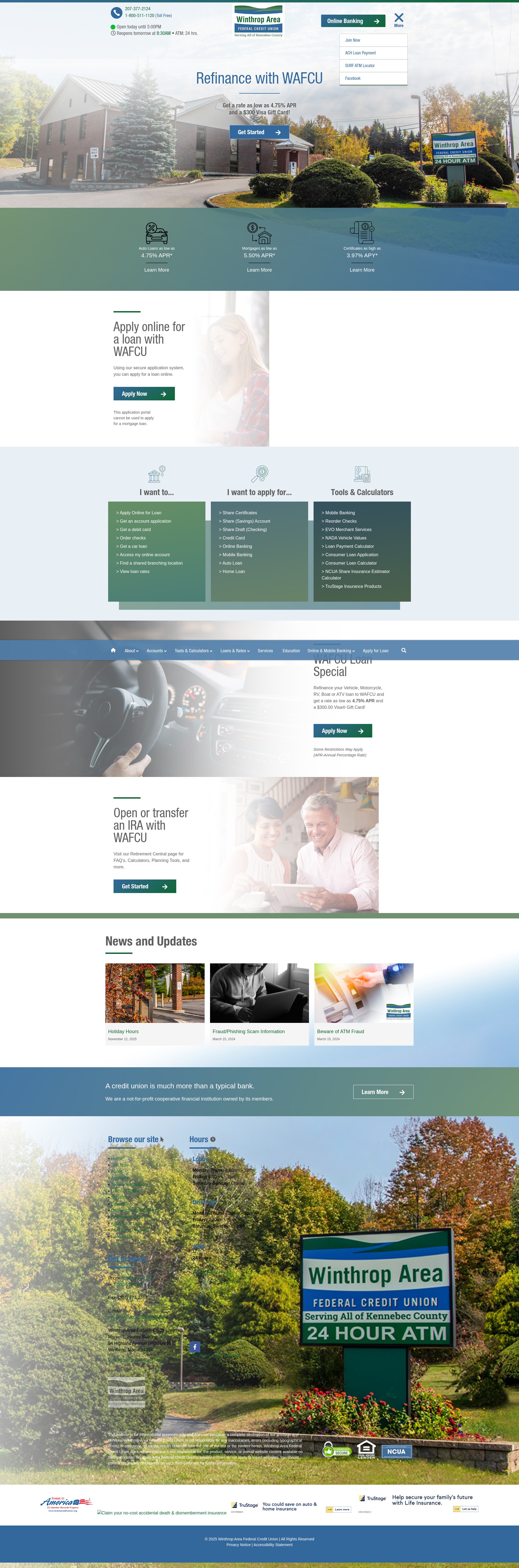 Screenshot of winthropcreditunion.org