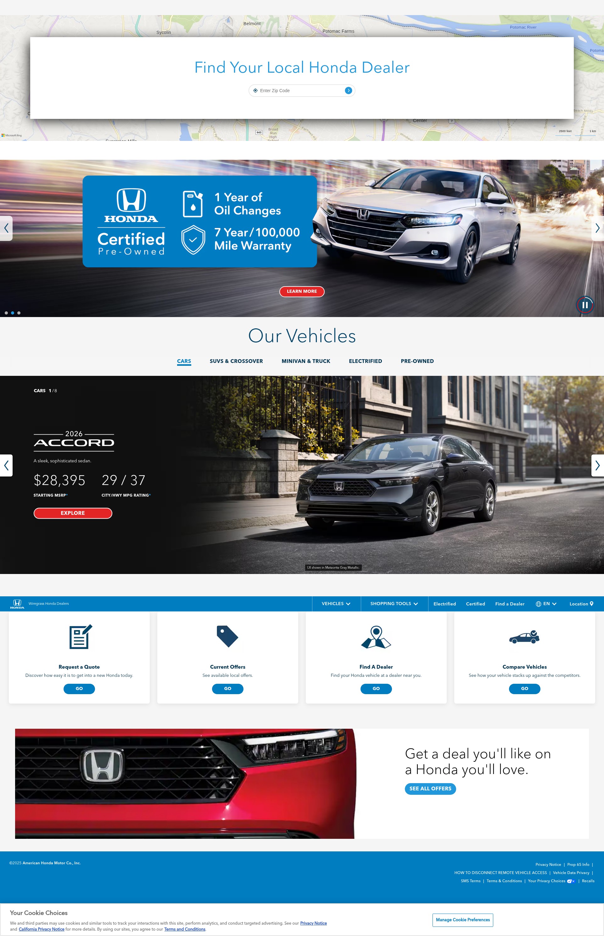 Screenshot of wiregrass.hondadealers.com