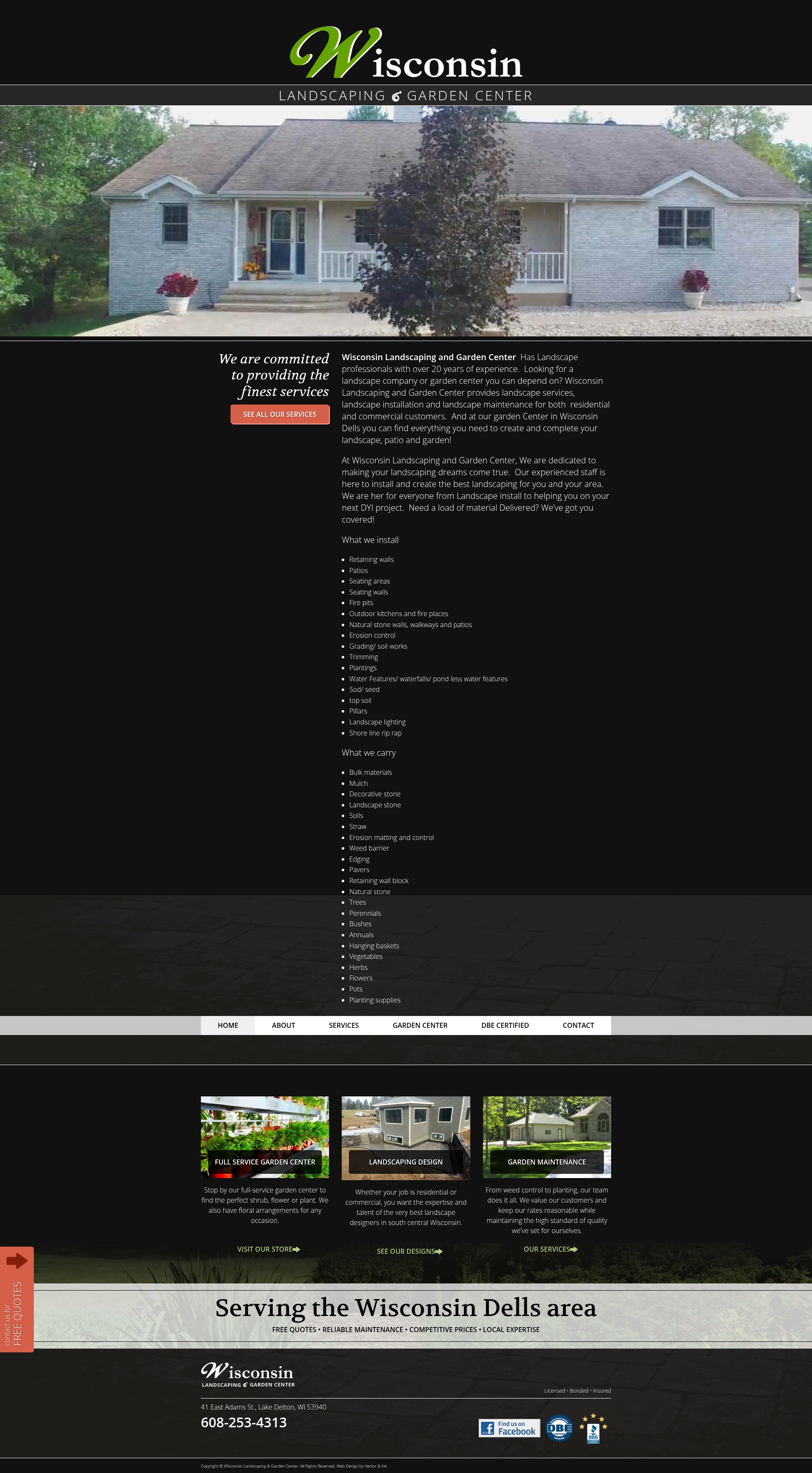 Screenshot of wisclandscaping.com