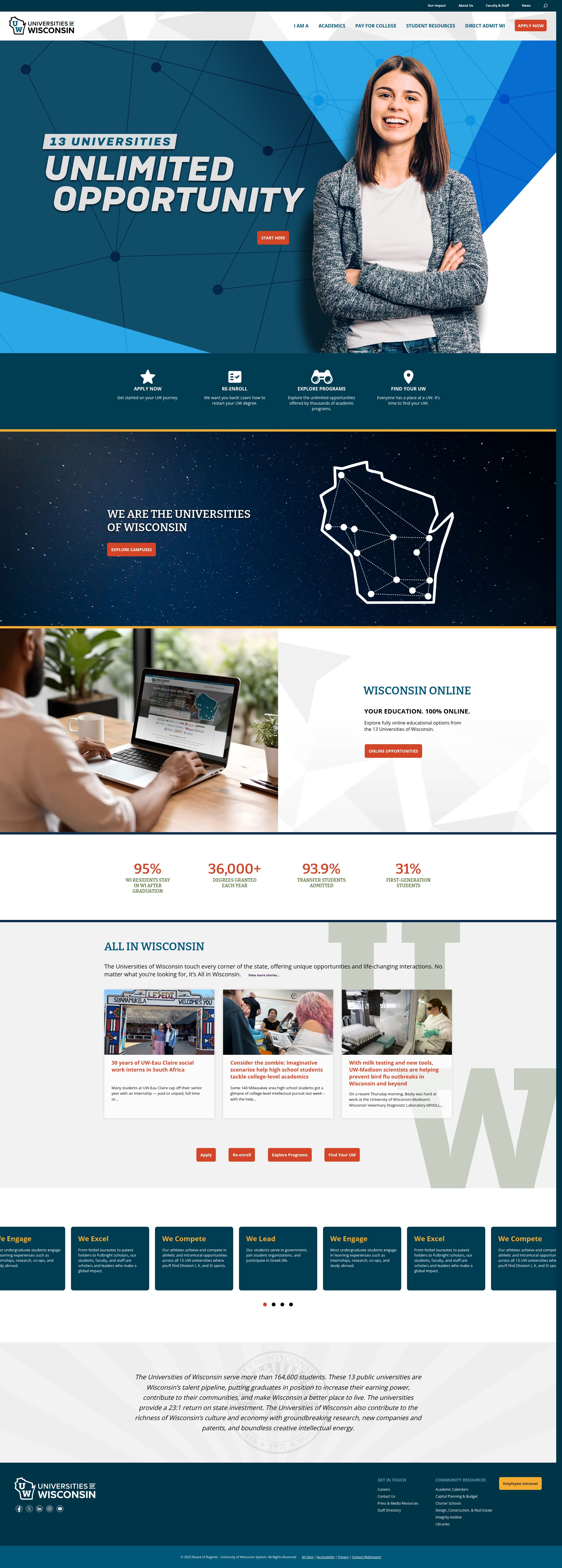Screenshot of wisconsin.edu