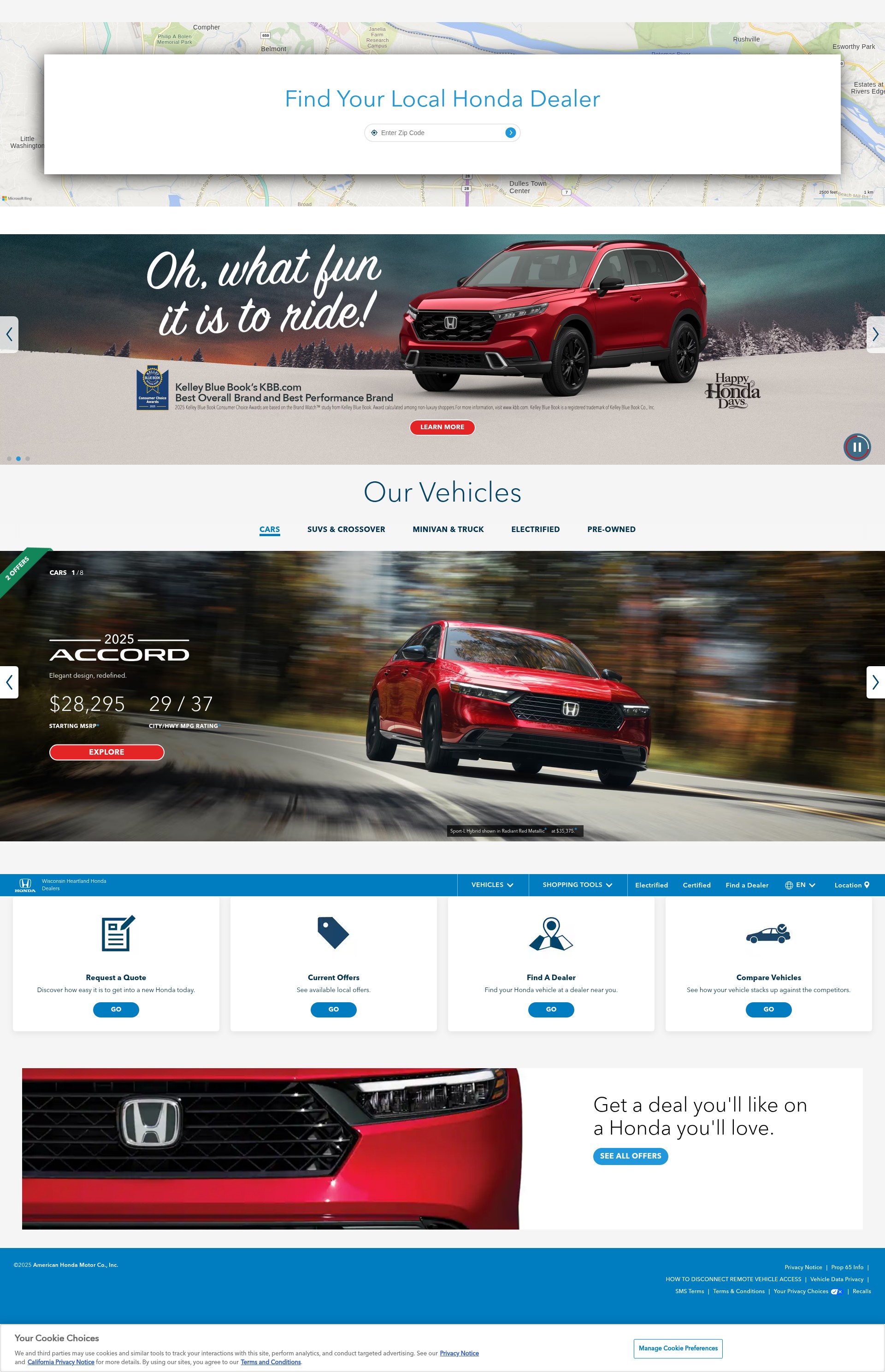 Screenshot of wisconsinheartland.hondadealers.com