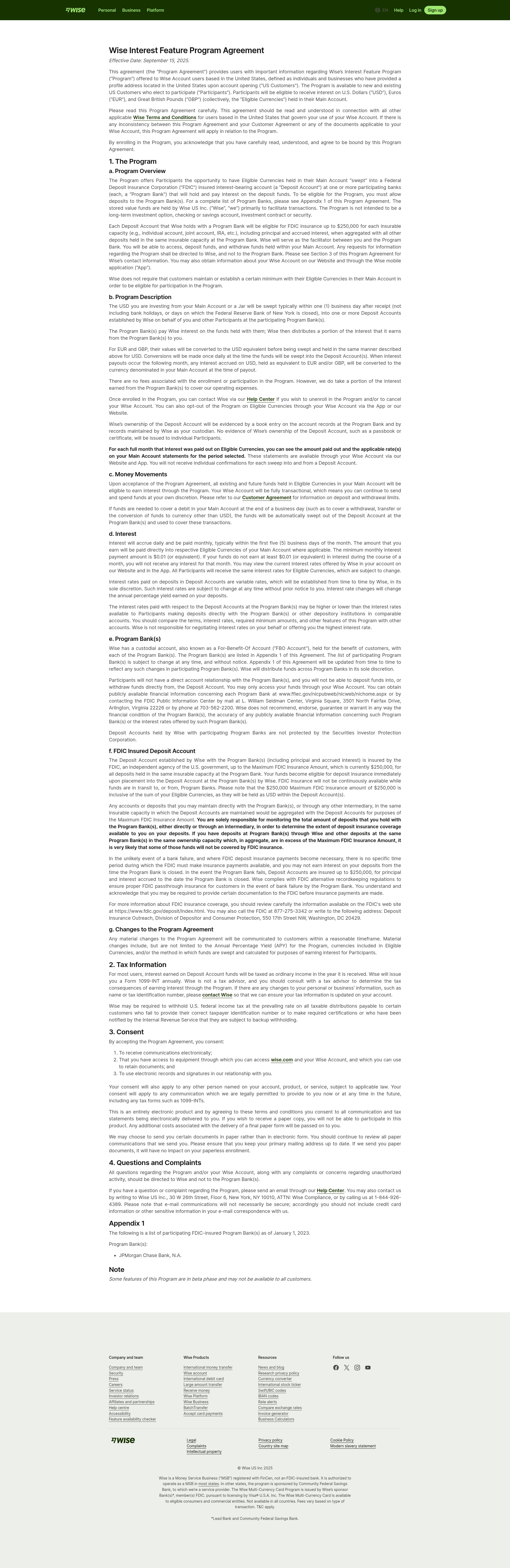 Screenshot of wise.com