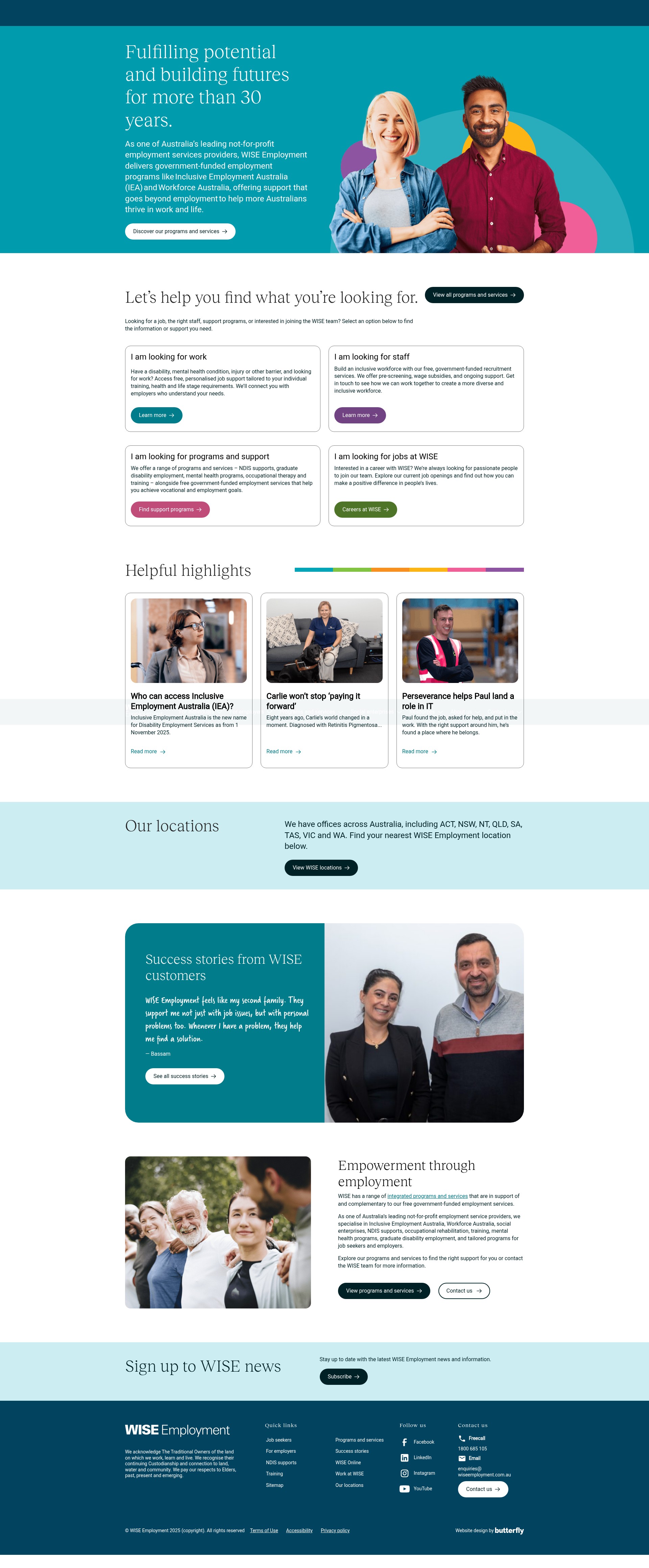 Screenshot of wiseemployment.com.au
