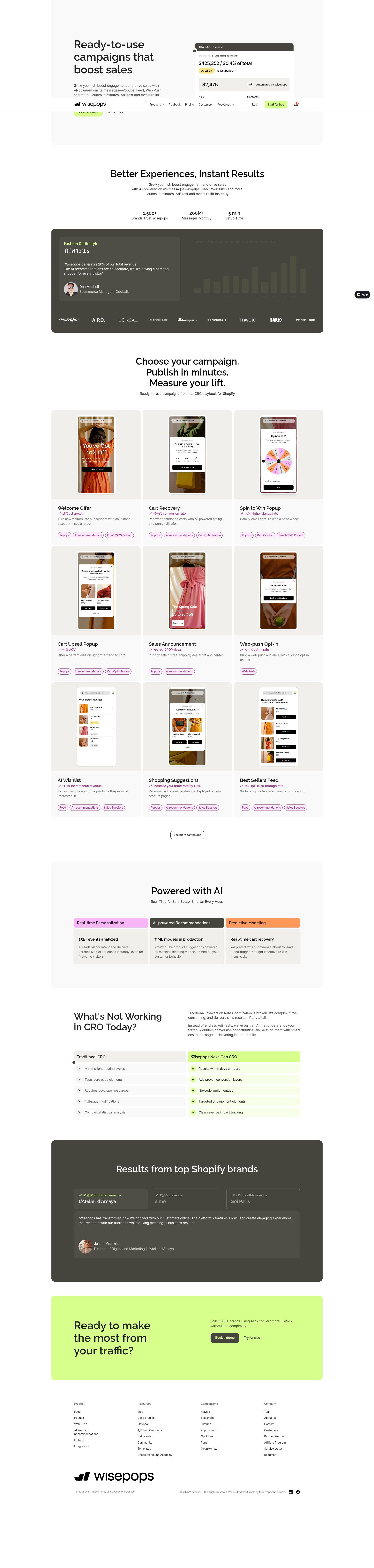 Screenshot of wisepops.com