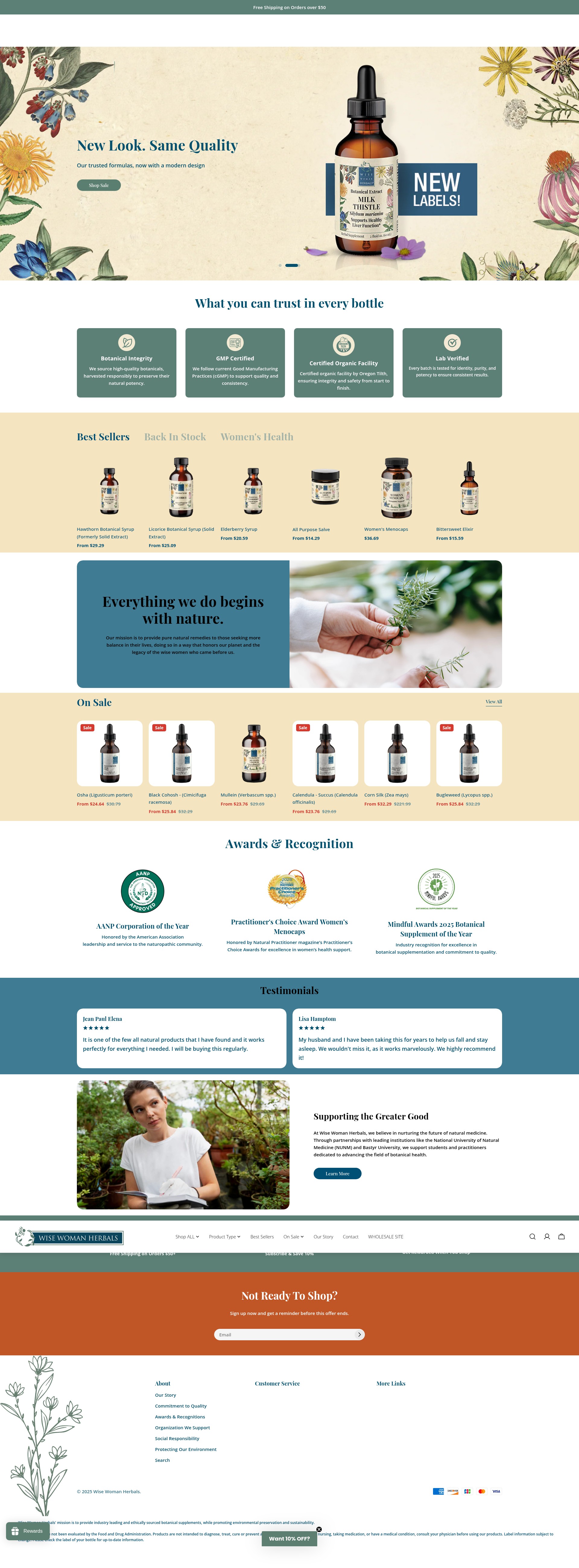Screenshot of wisewomanherbals.com