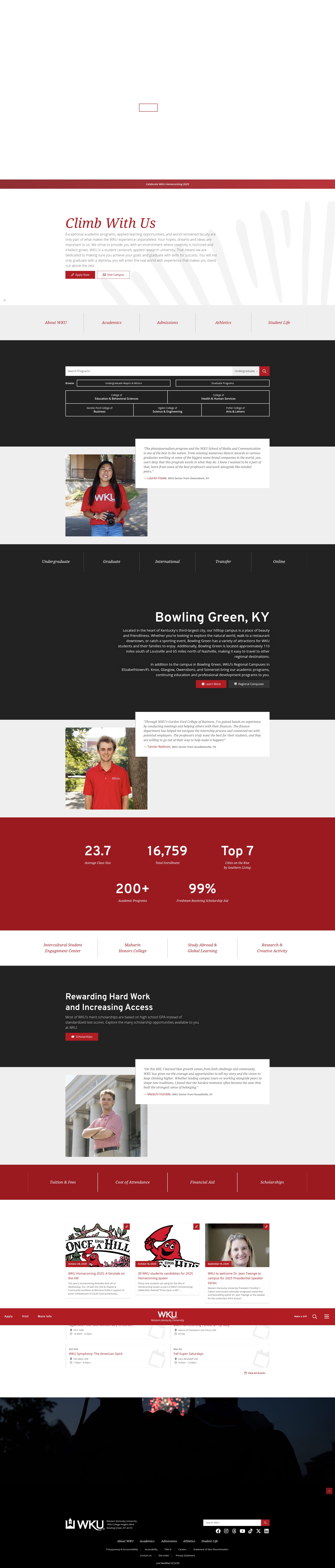 Screenshot of wku.edu