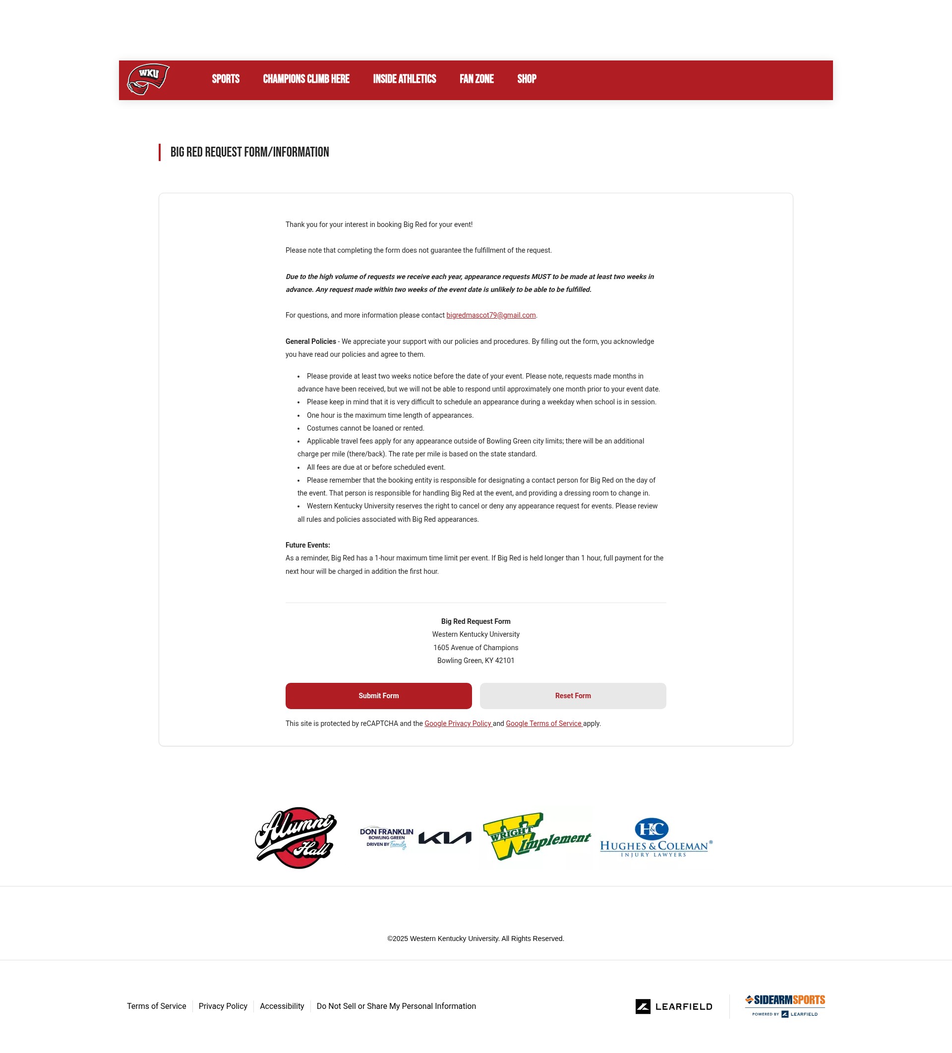 Screenshot of wkusports.com