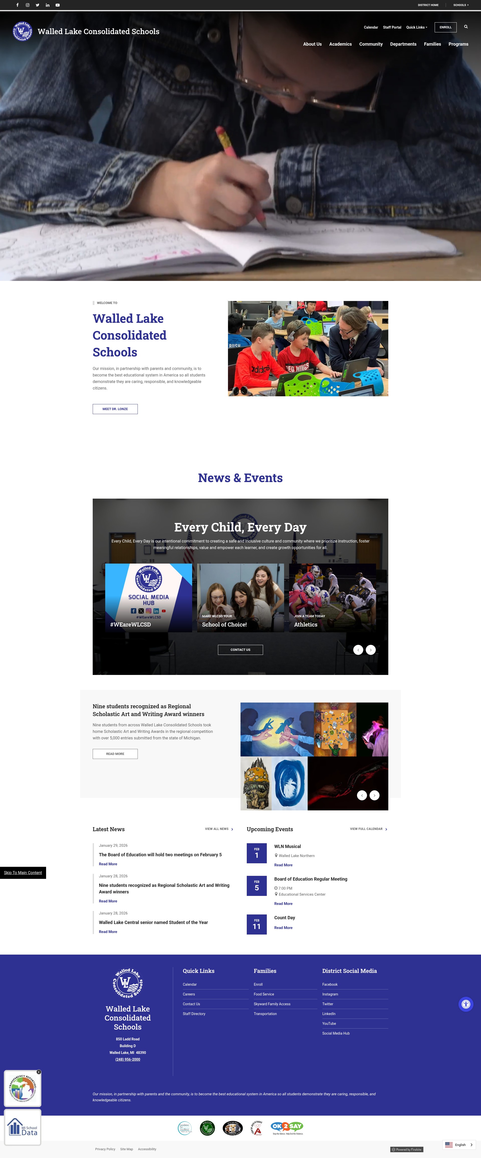 Screenshot of wlcsd.org