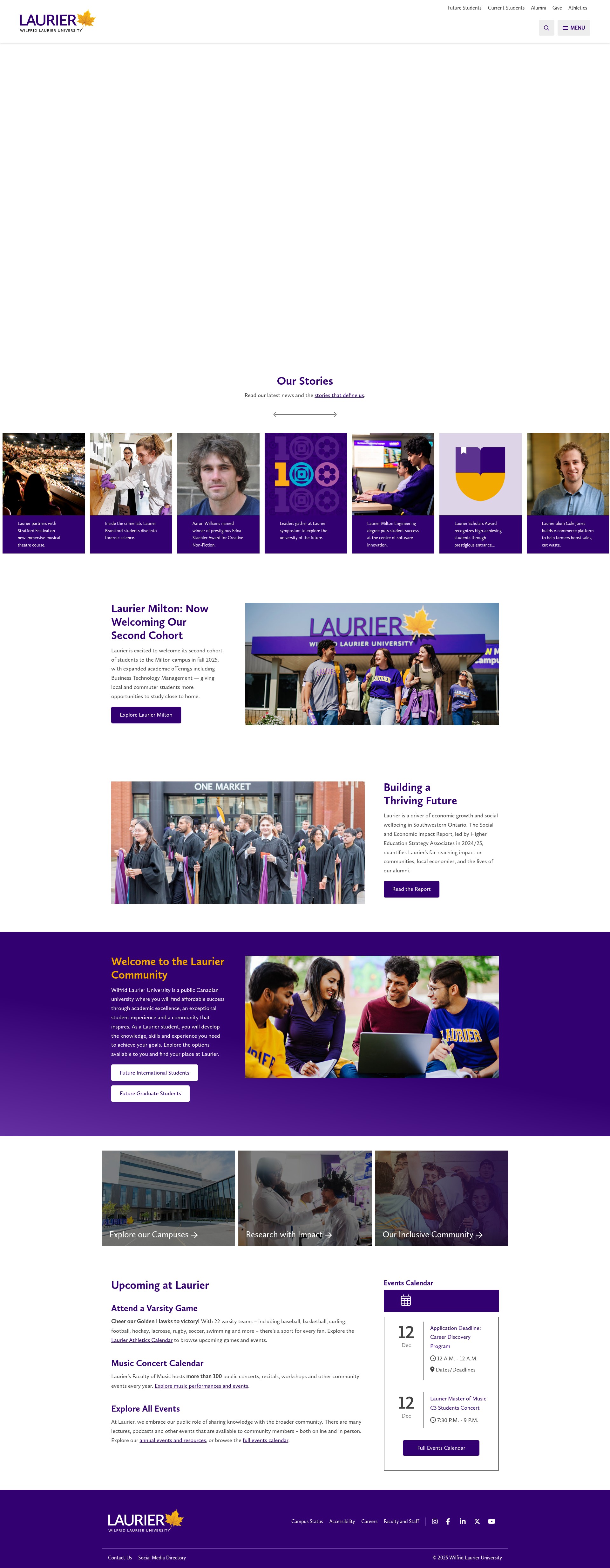 Screenshot of wlu.ca