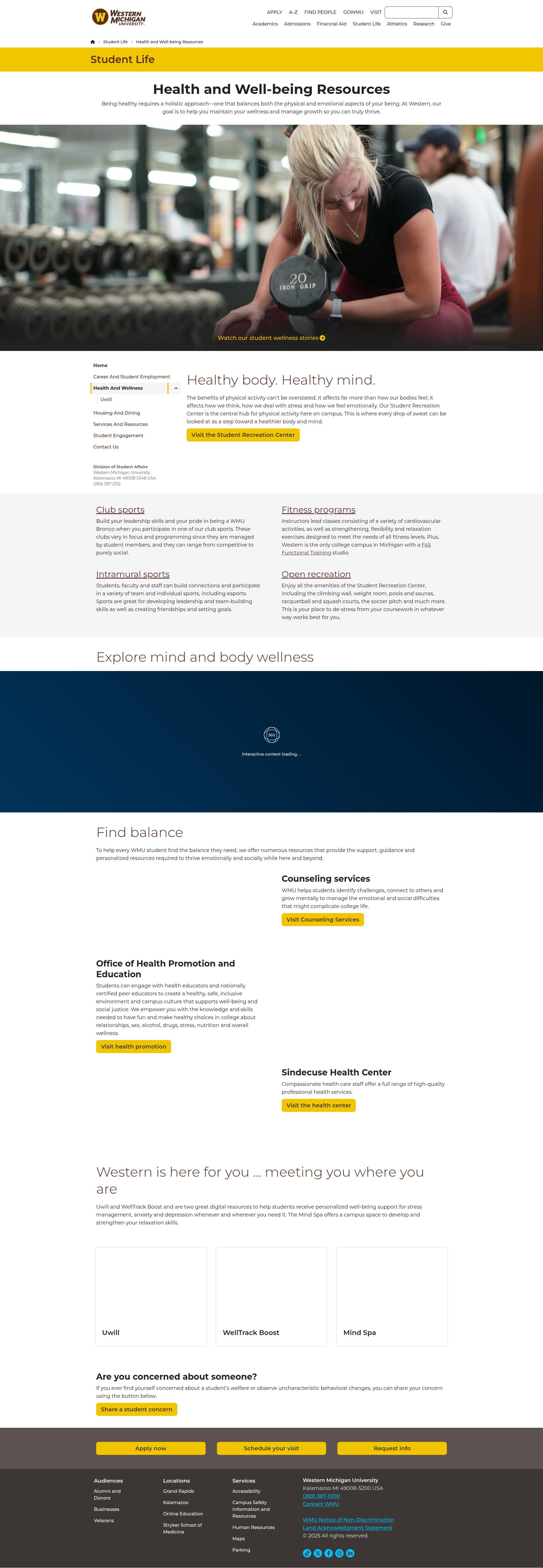 Screenshot of wmich.edu