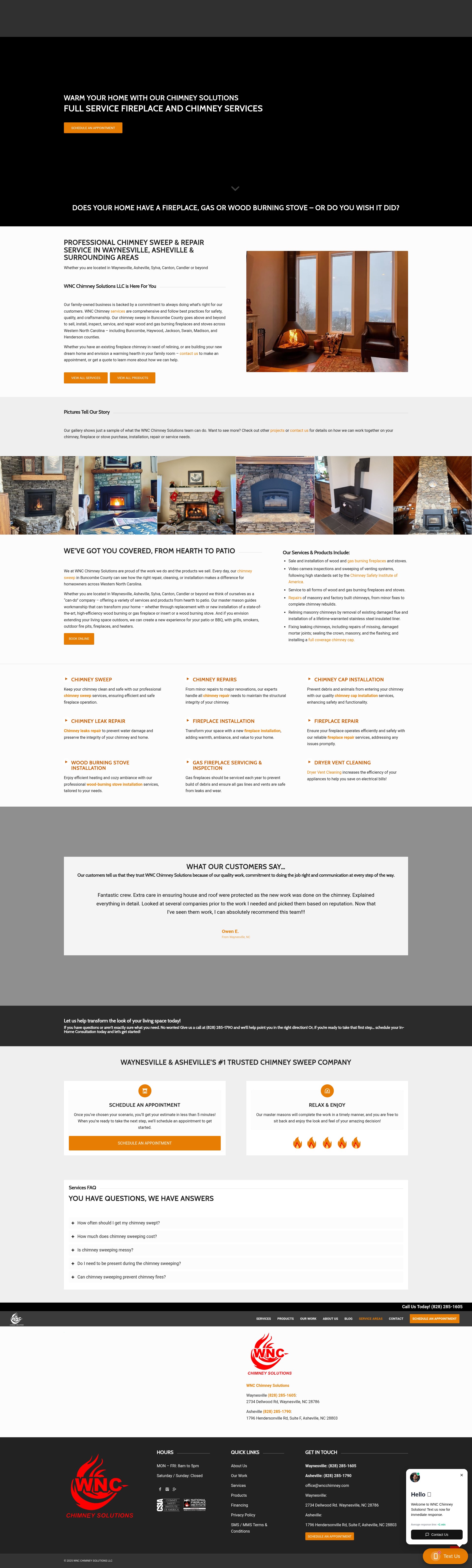 Screenshot of wncchimney.com