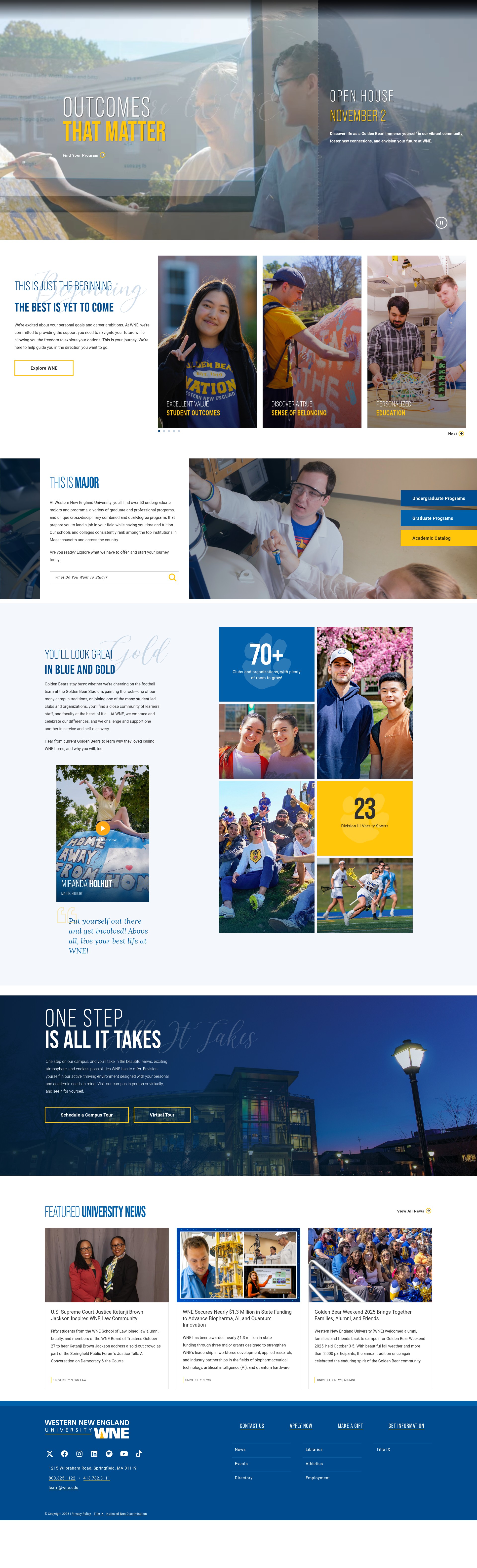 Screenshot of wne.edu