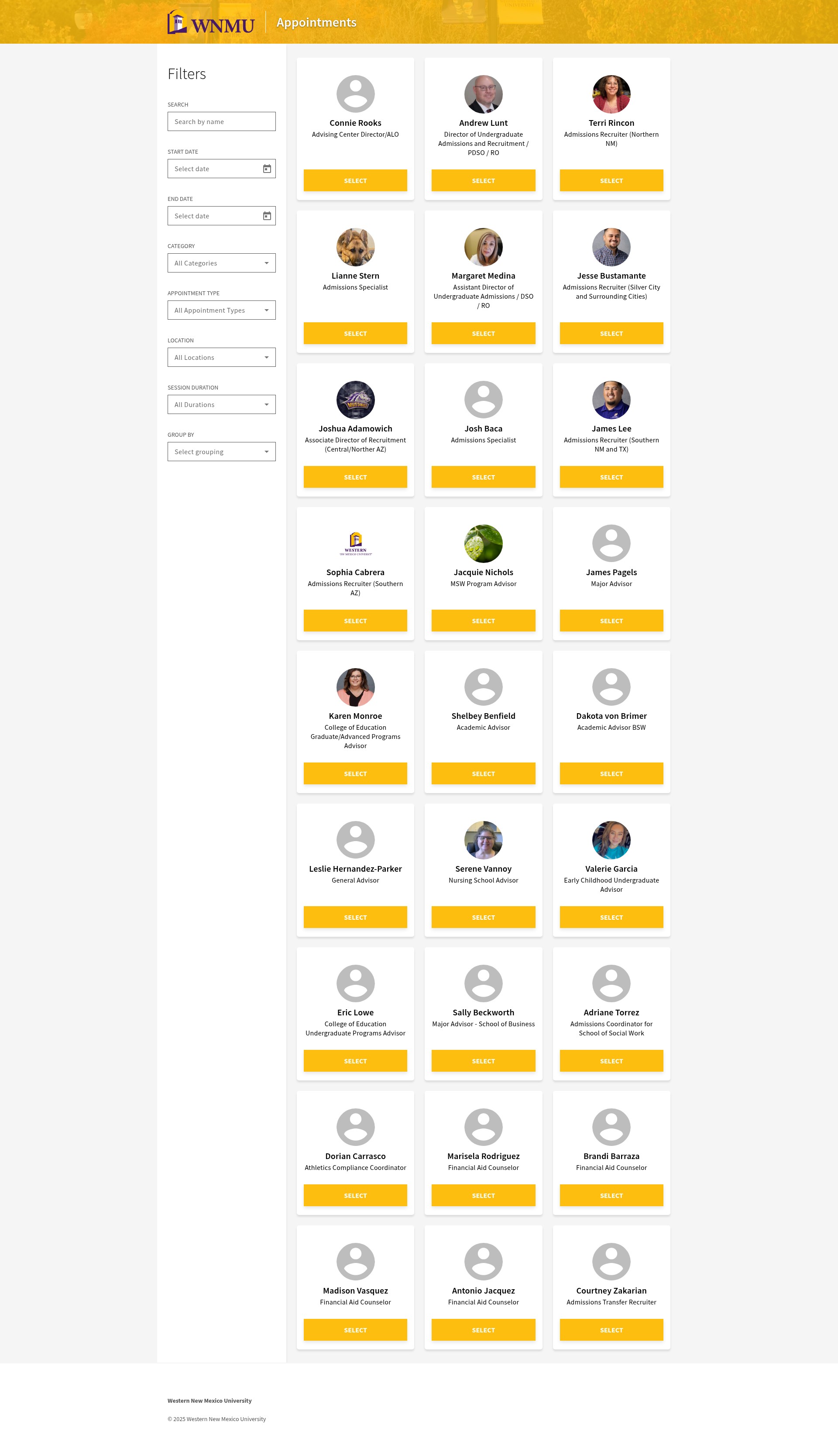 Screenshot of wnmu.edu