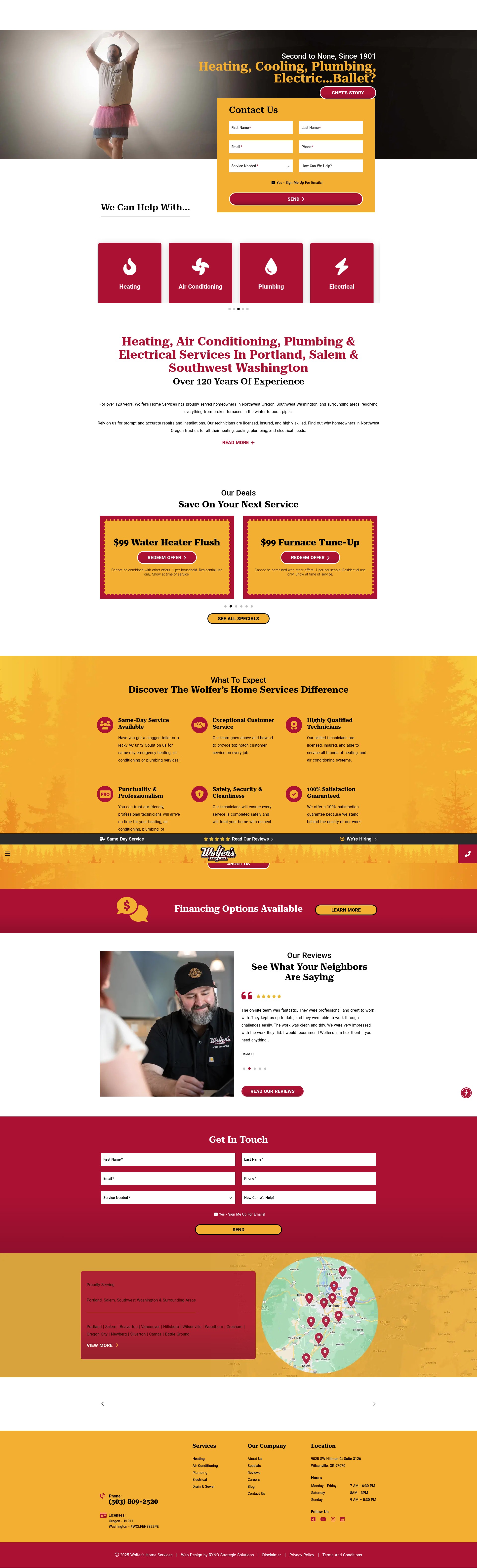 Screenshot of wolfersheating.com