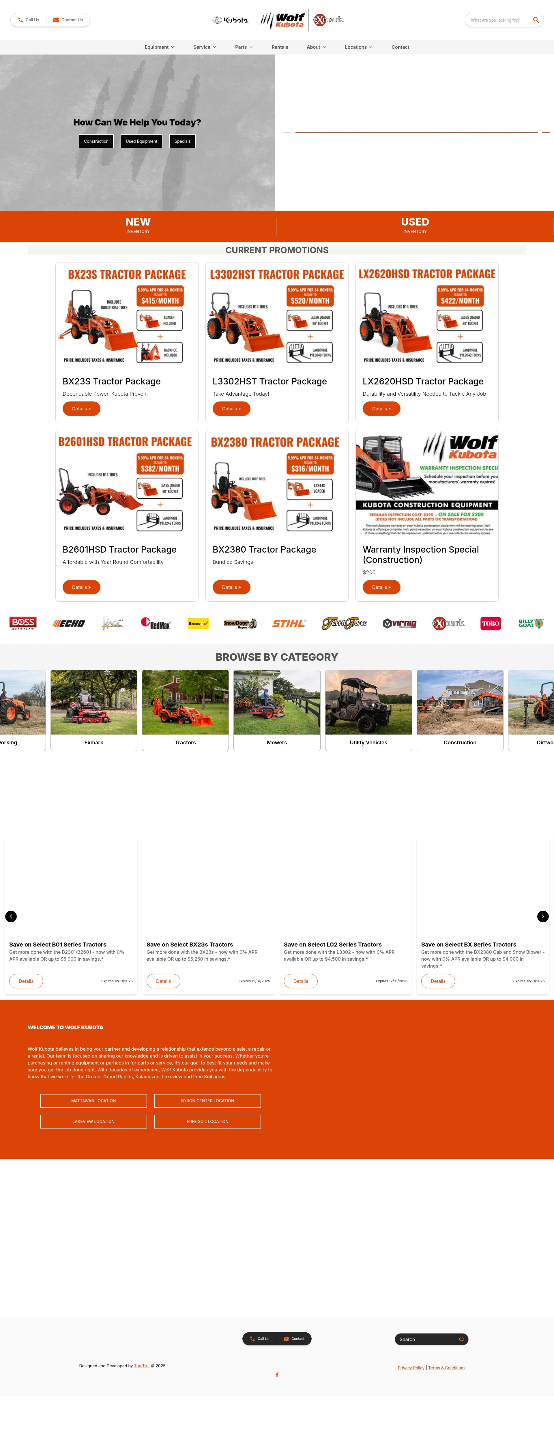 Screenshot of wolfkubota.com