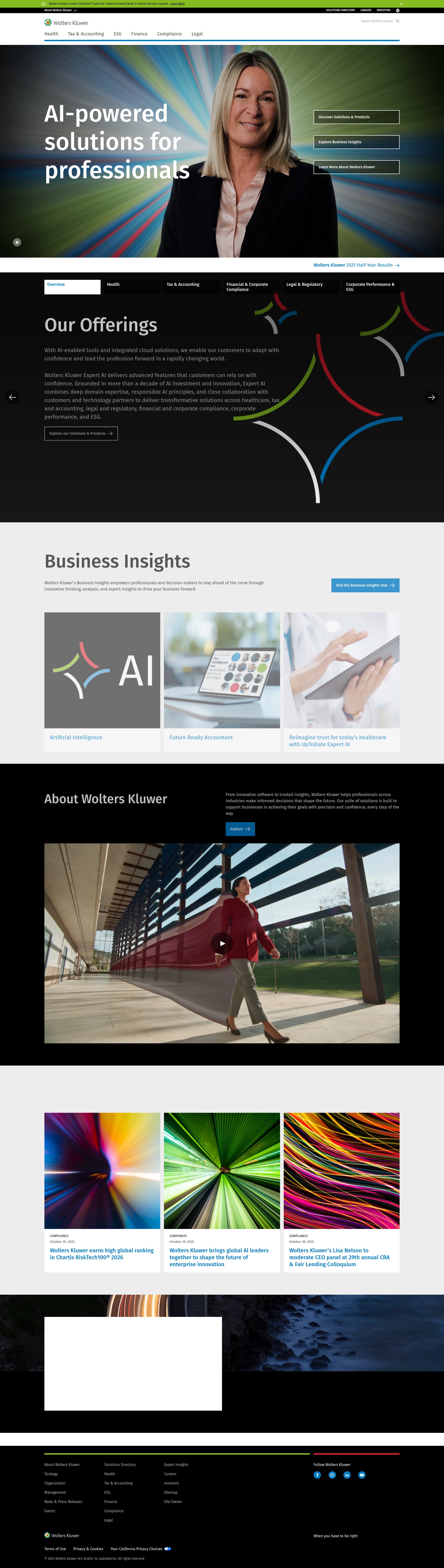 Screenshot of wolterskluwer.com