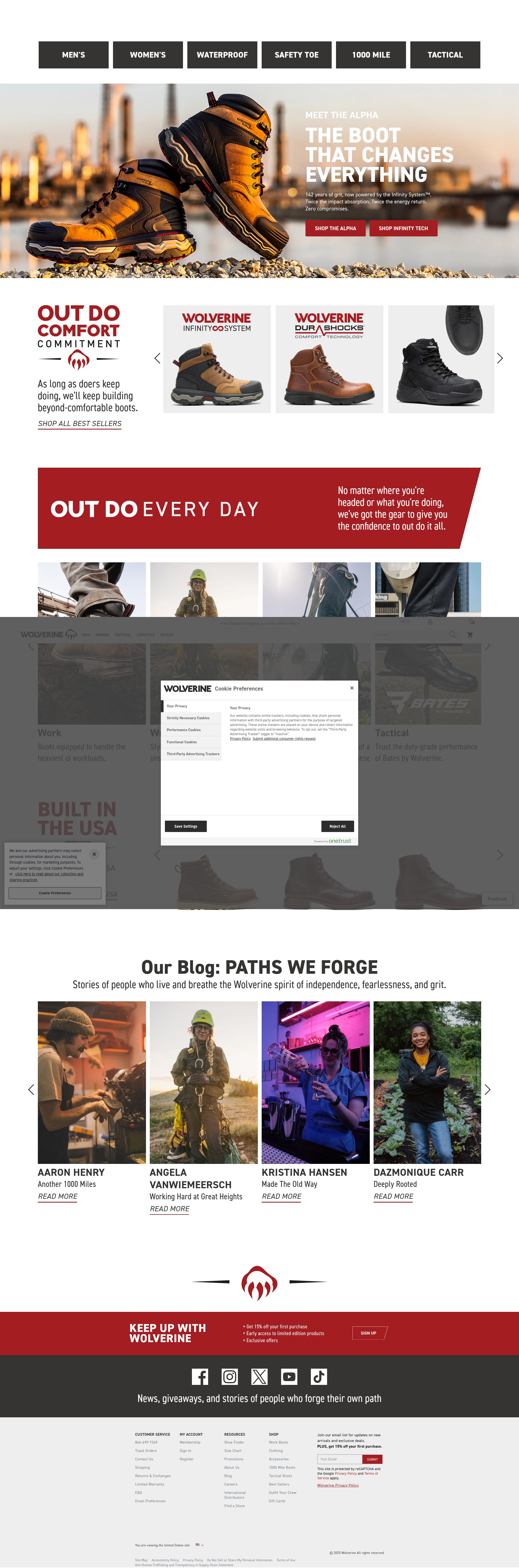 Screenshot of wolverine.com