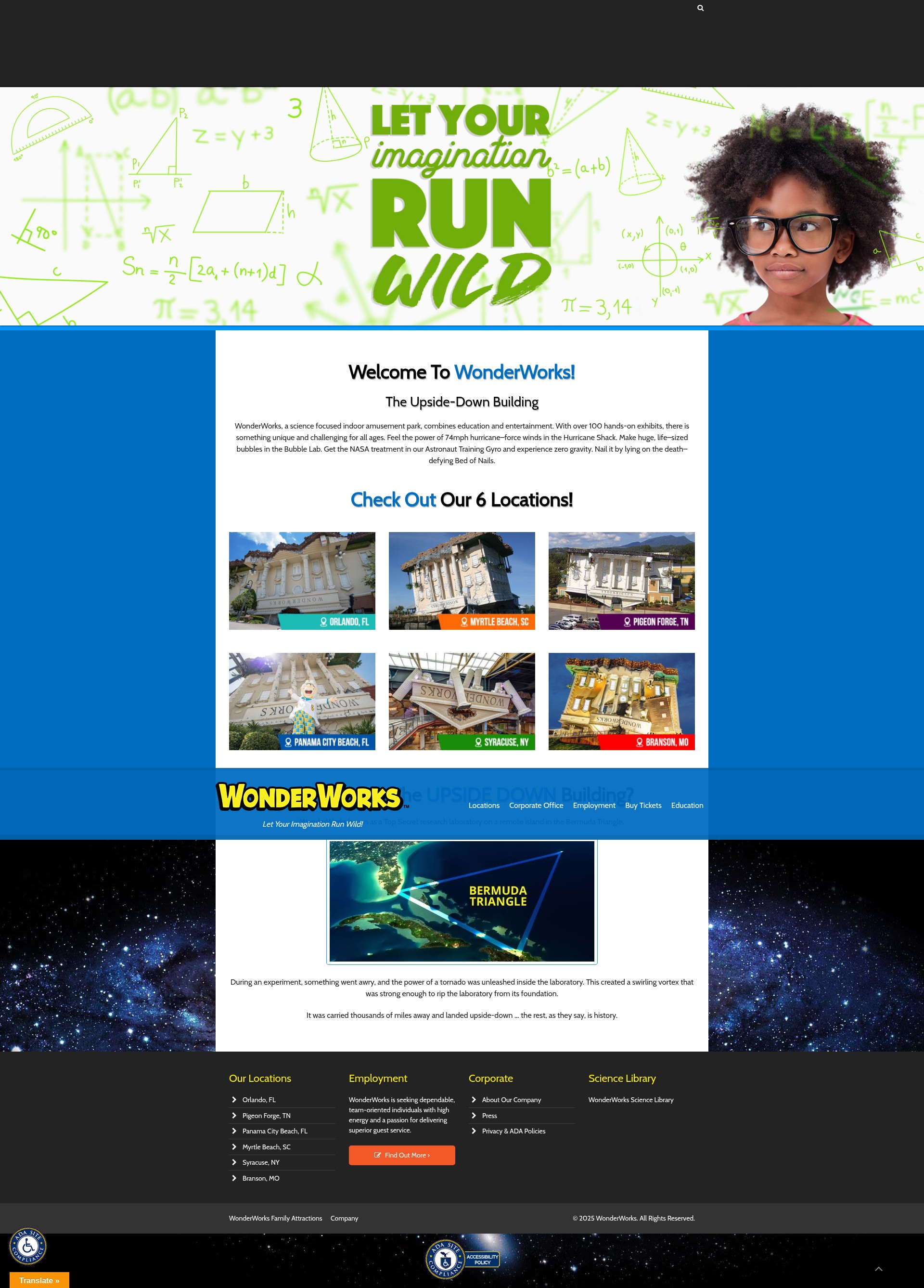 Screenshot of wonderworksonline.com
