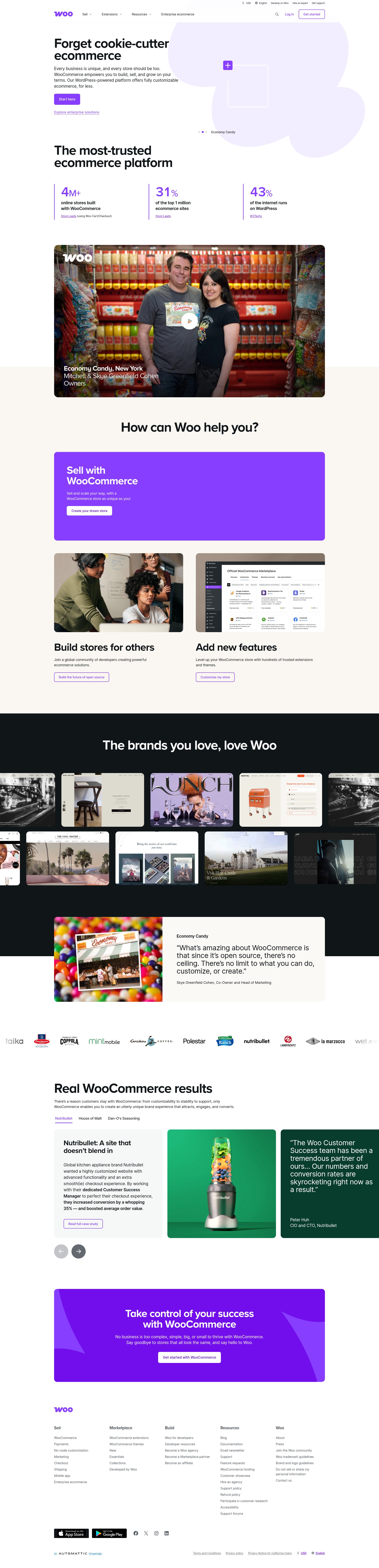 Screenshot of woocommerce.com