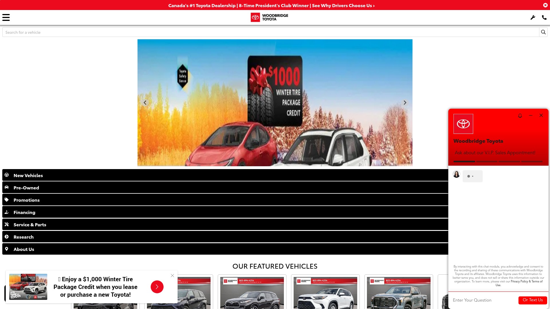 Screenshot of woodbridgetoyota.ca
