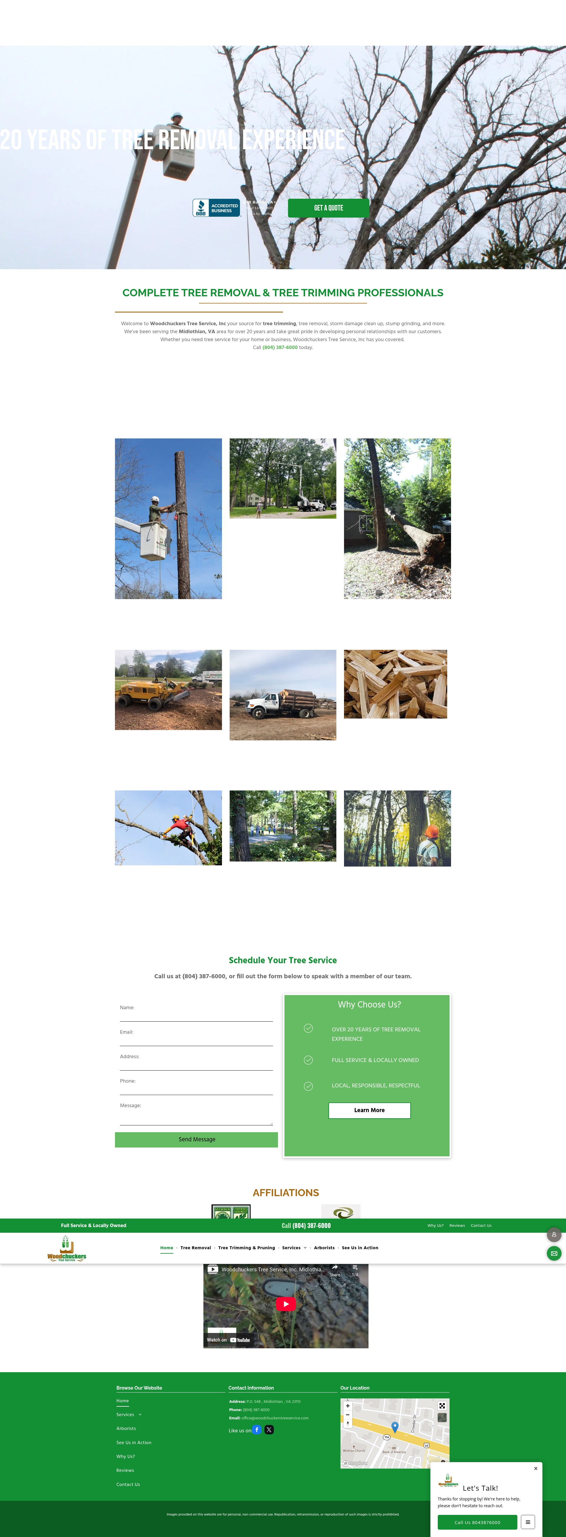 Screenshot of woodchuckerstreeservice.com