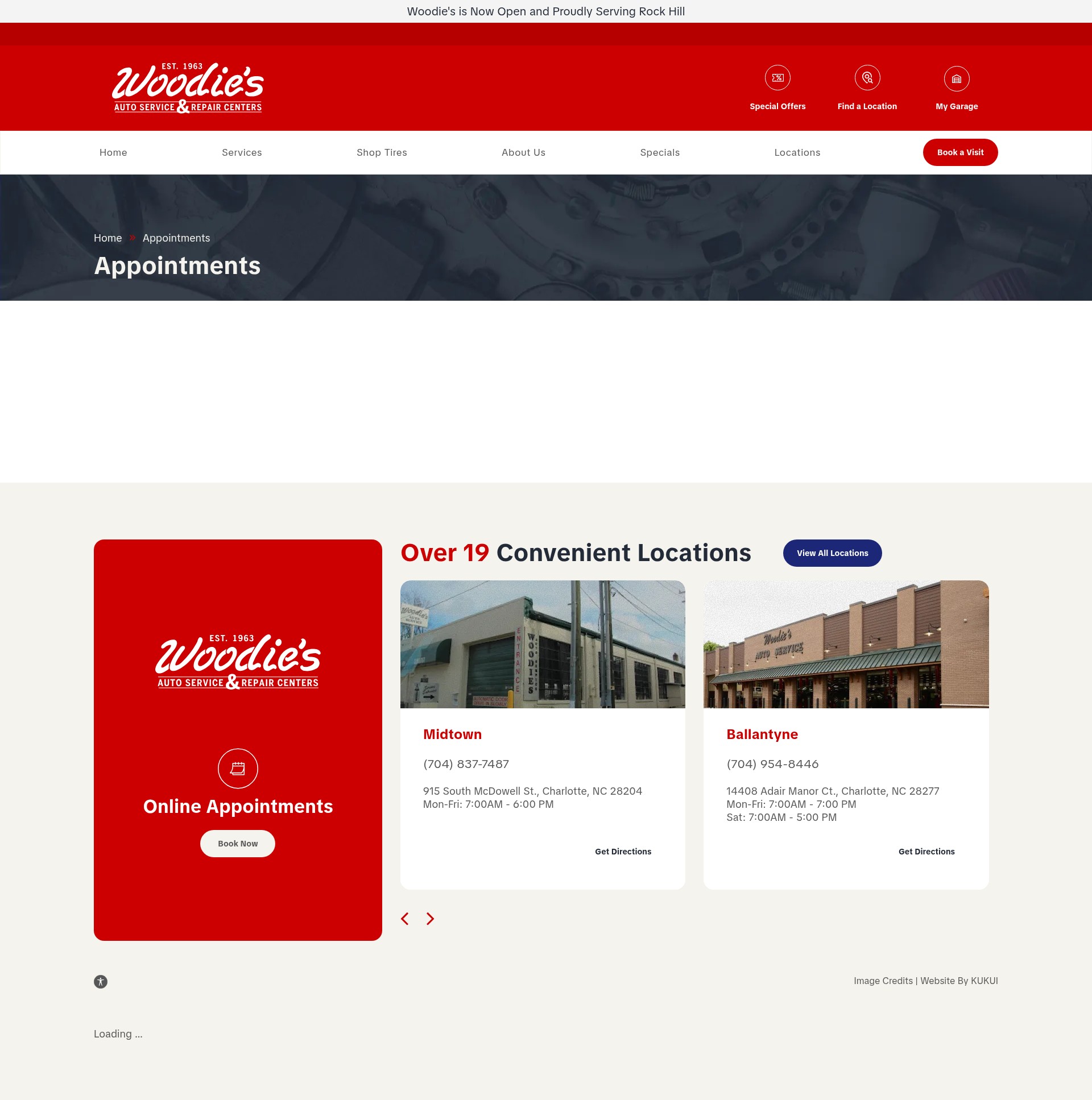 Screenshot of woodiesautoservice.com