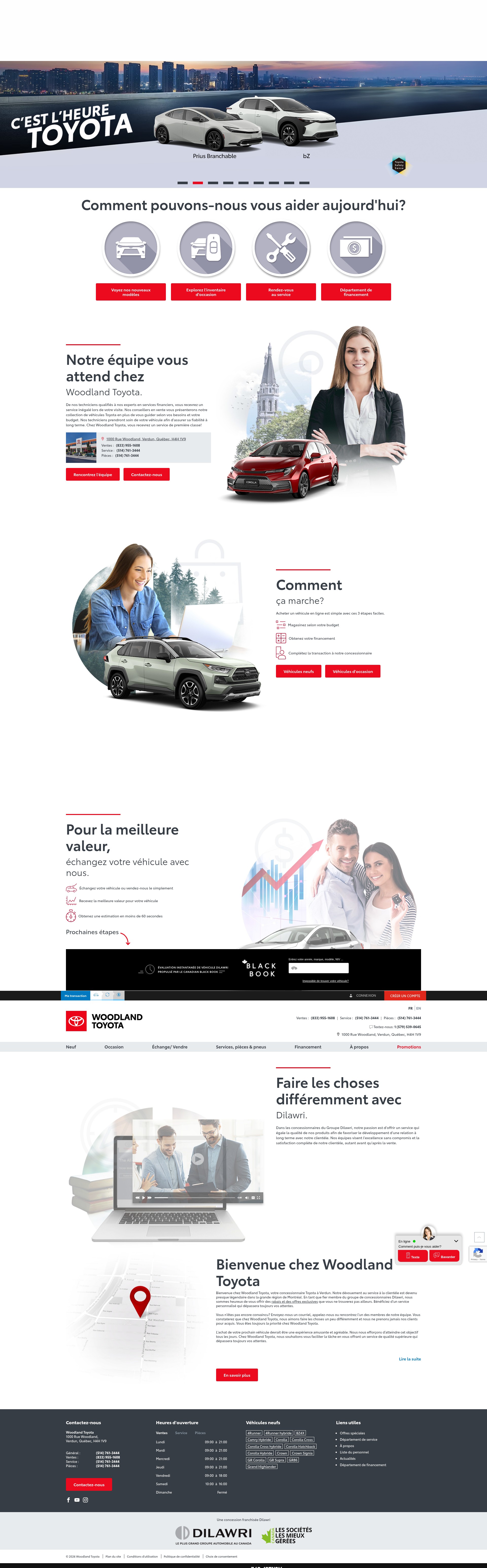 Screenshot of woodlandtoyota.ca