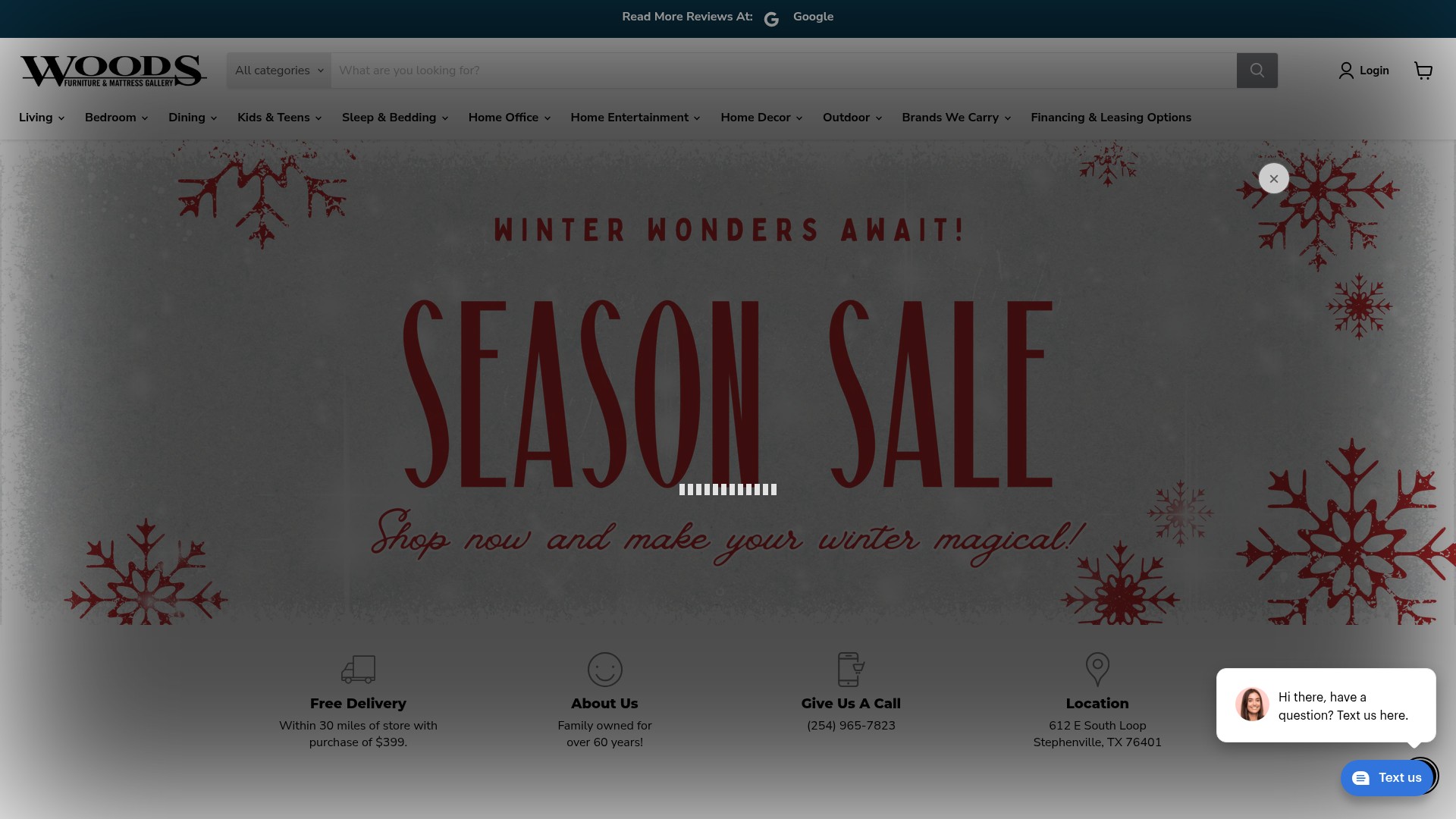 Screenshot of woodsfurniturestephenvilletx.com
