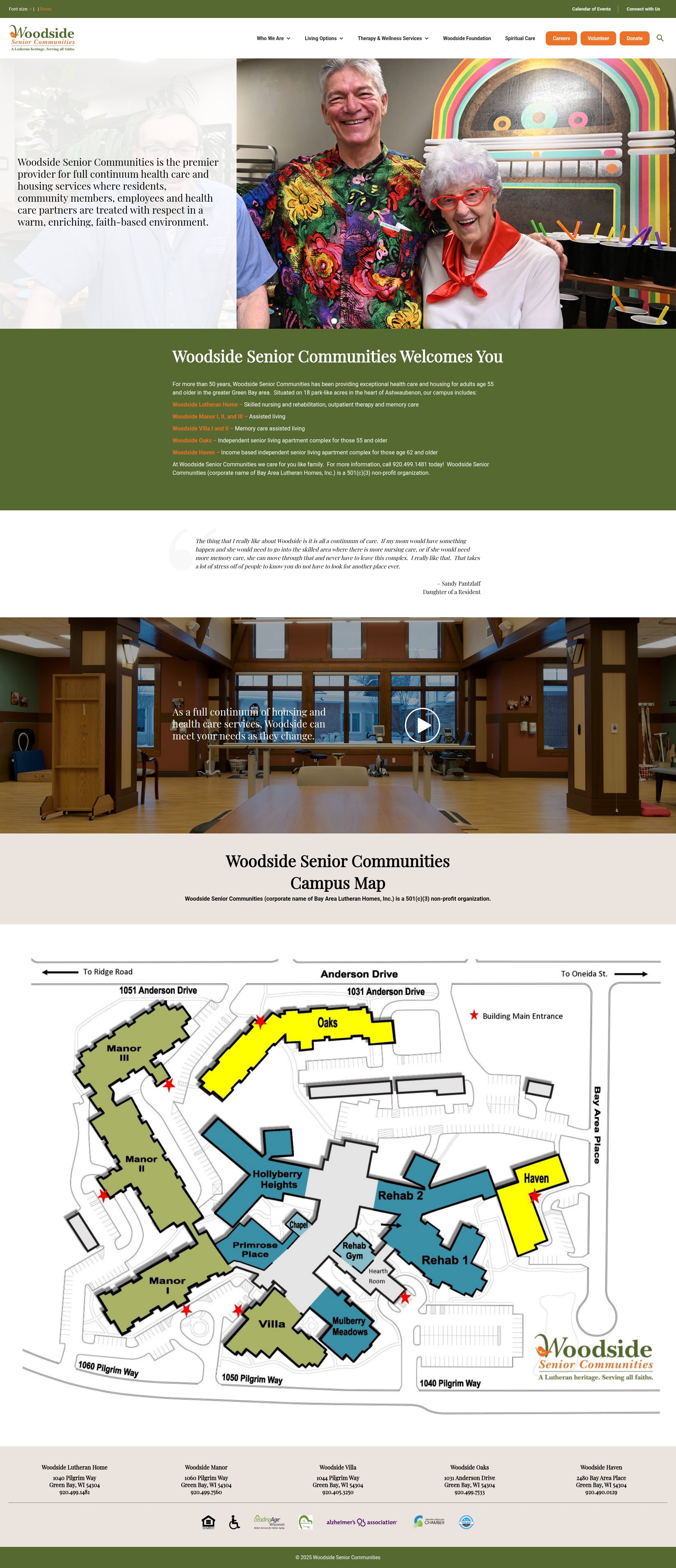 Screenshot of woodsideseniorcommunities.org