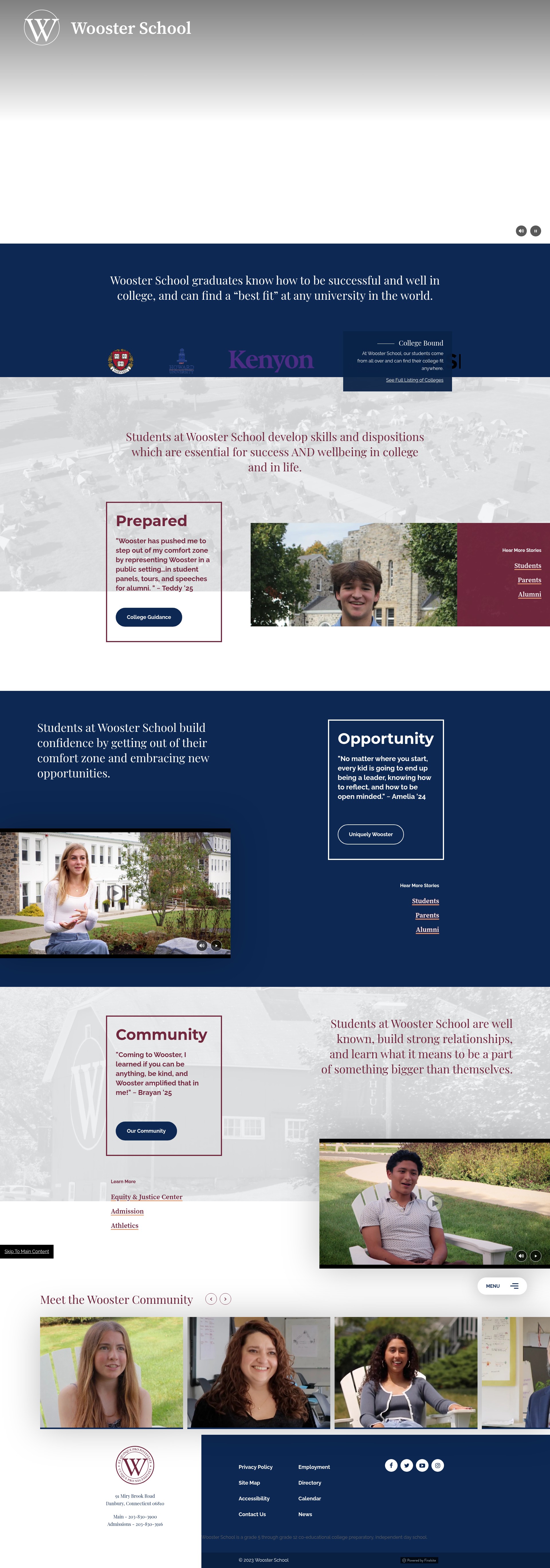Screenshot of woosterschool.org