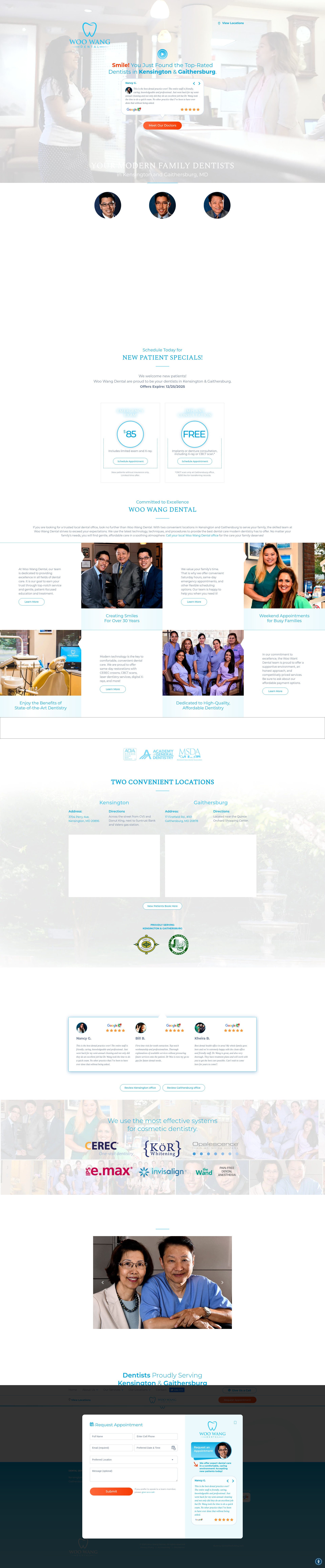 Screenshot of woowangdental.com