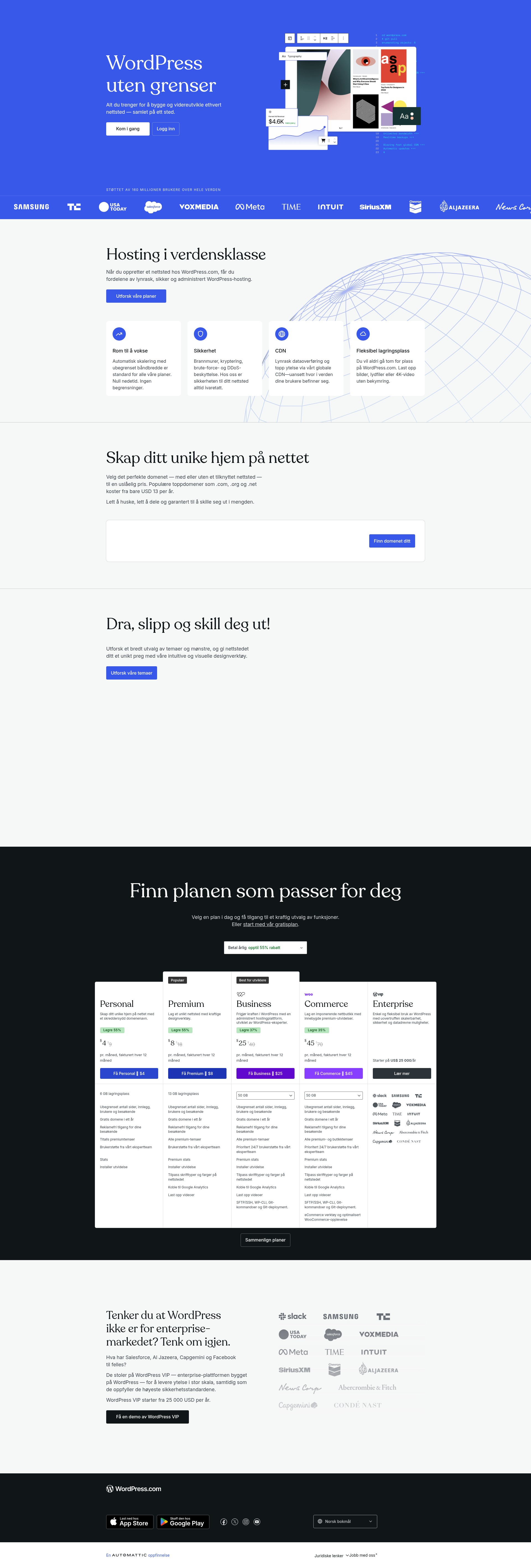 Screenshot of wordpress.com