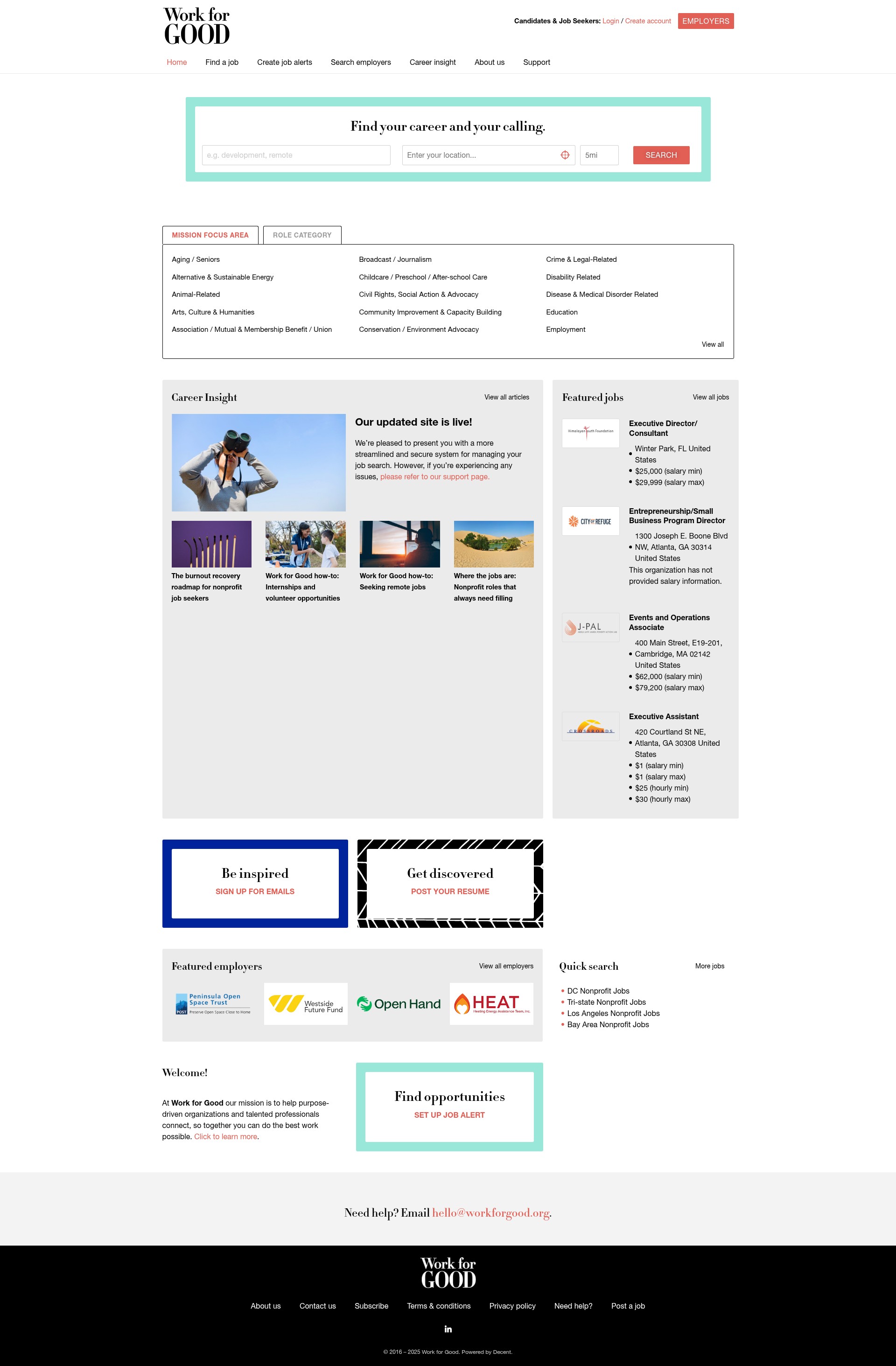 Screenshot of workforgood.org