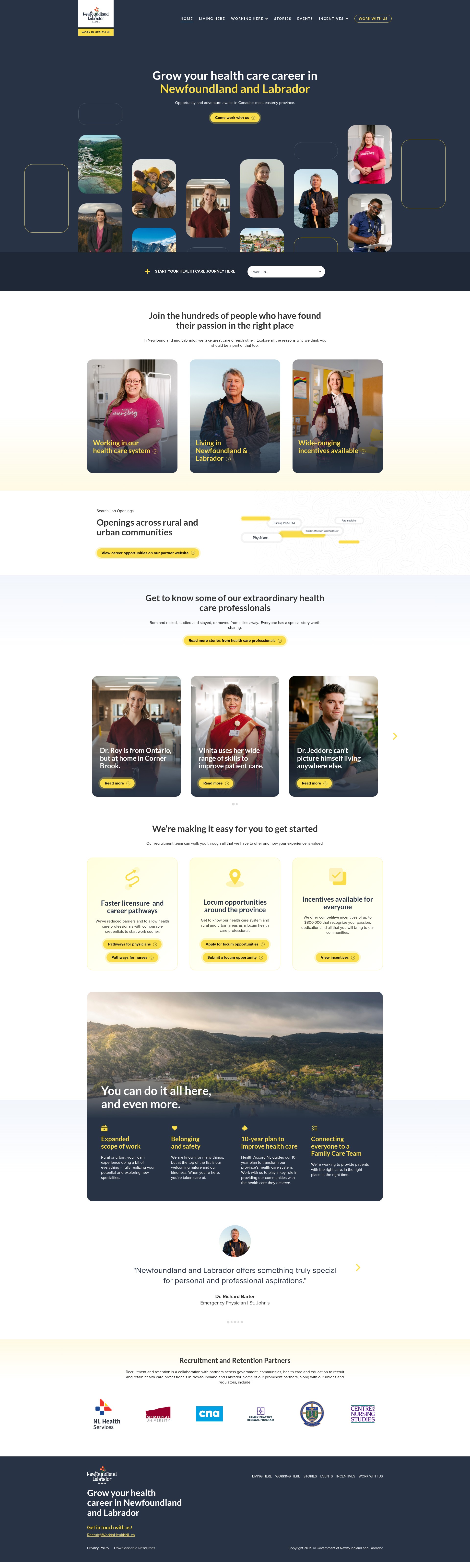 Screenshot of workinhealthnl.ca