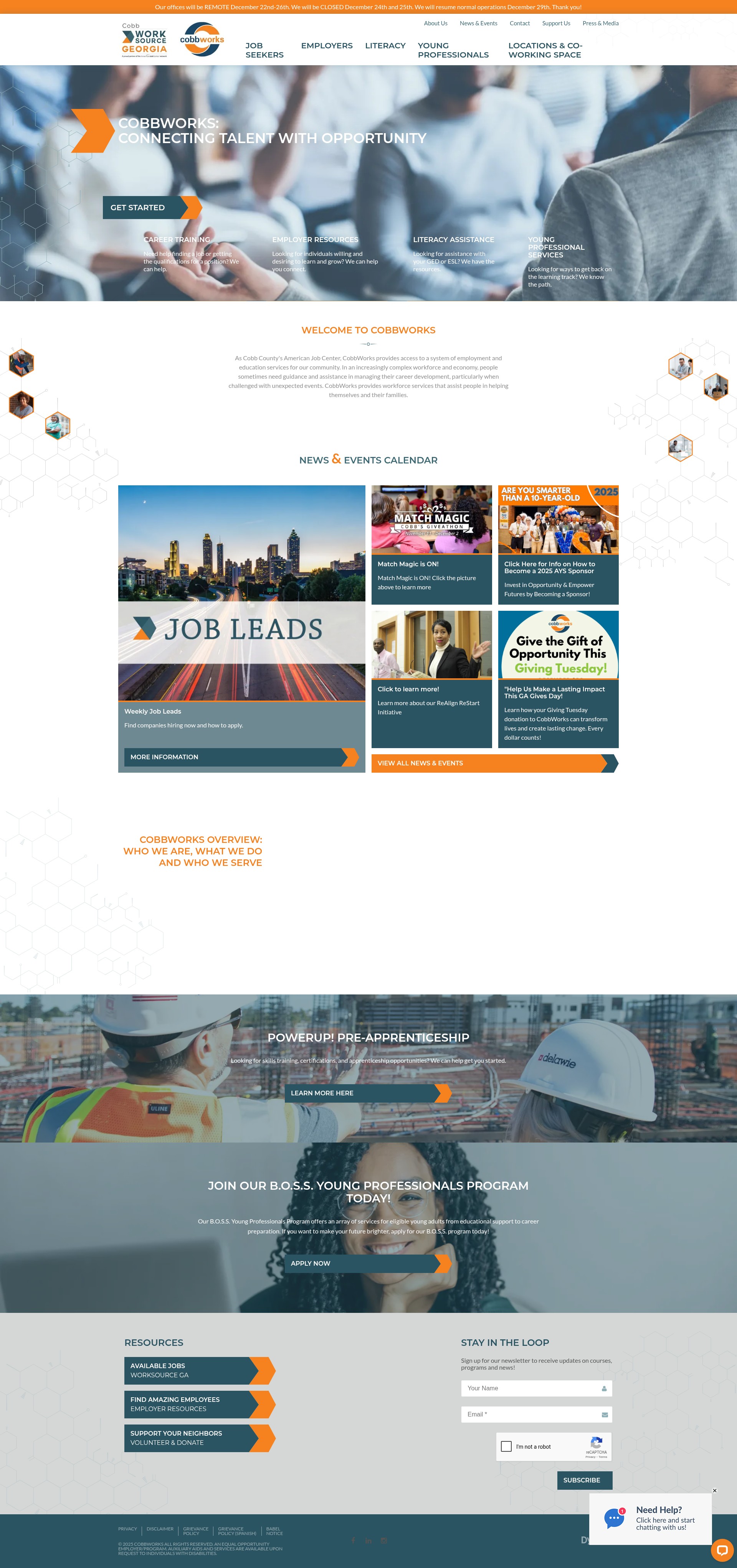 Screenshot of worksourcecobb.org