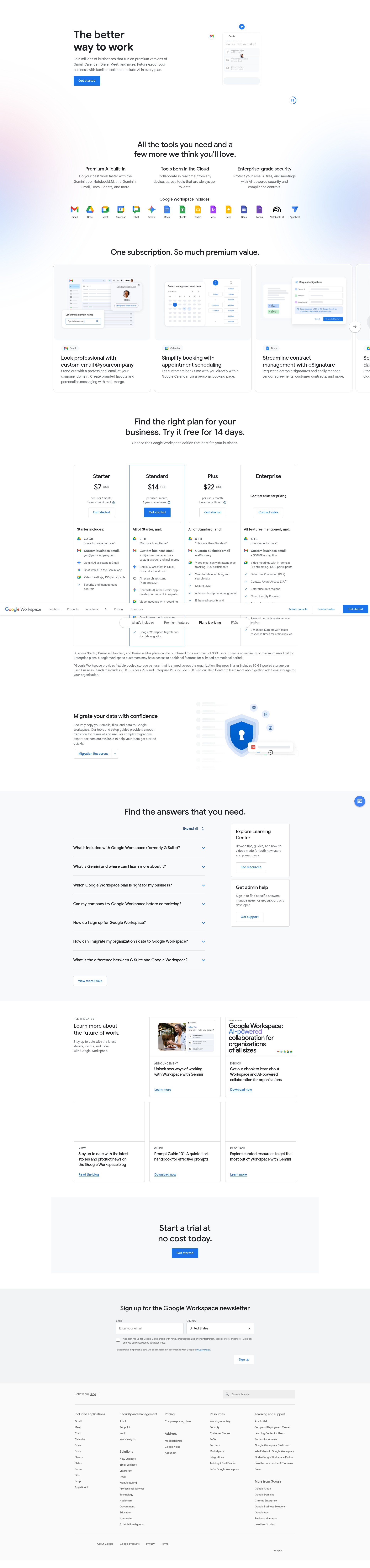 Screenshot of workspace.google.com