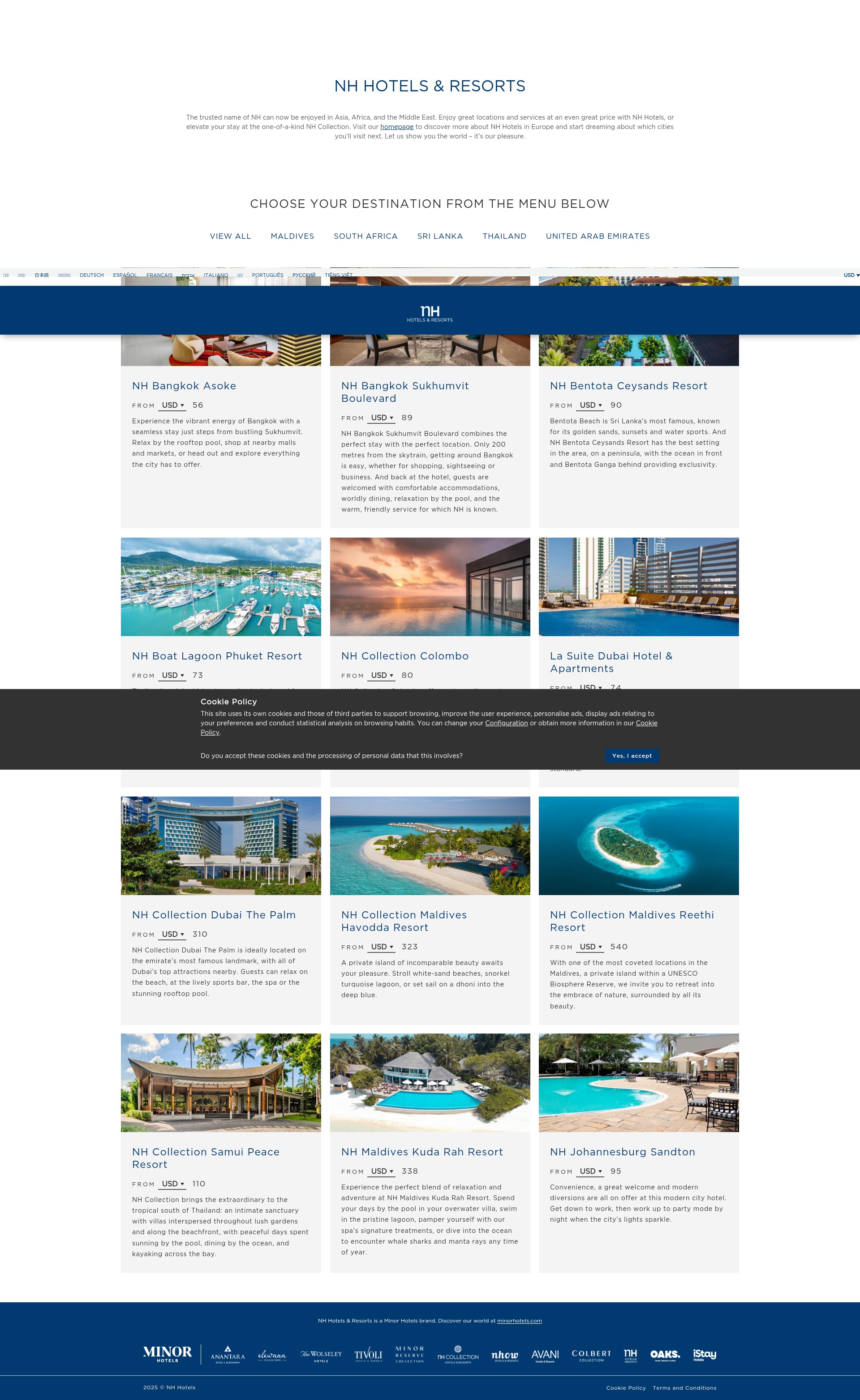 Screenshot of world.nh-hotels.com
