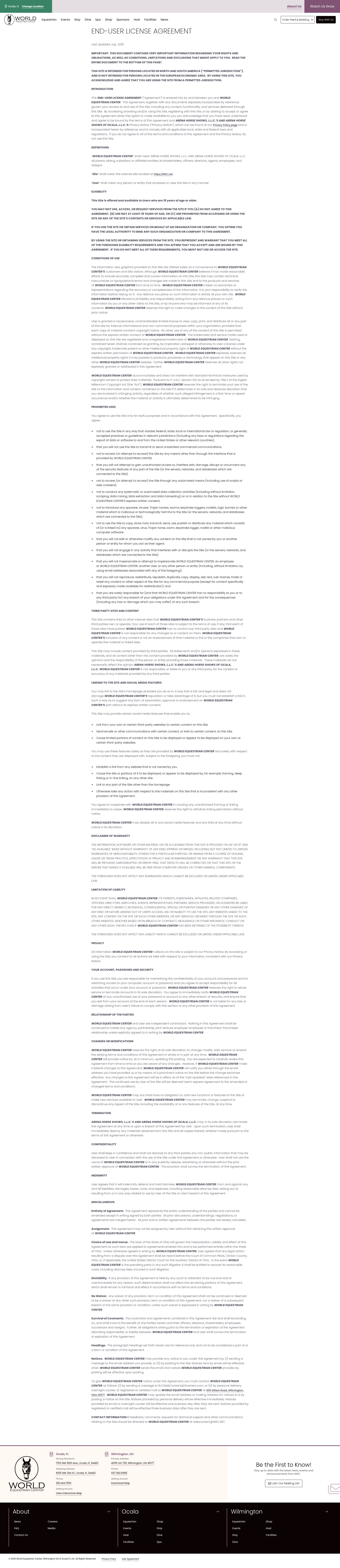 Screenshot of worldequestriancenter.com