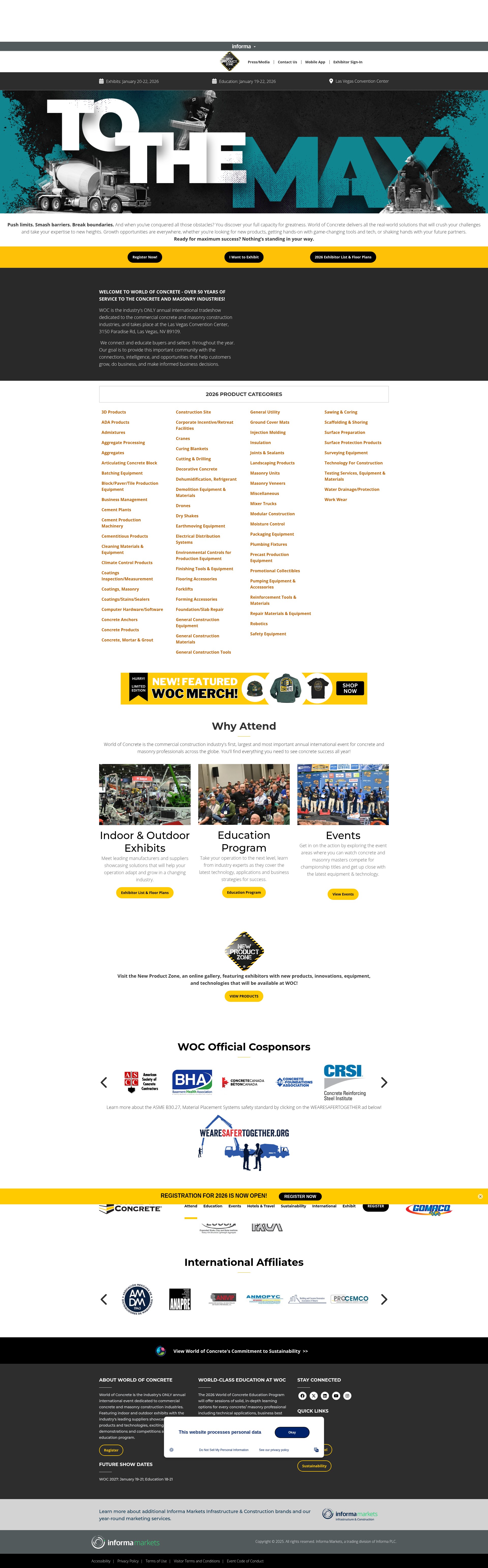 Screenshot of worldofconcrete.com