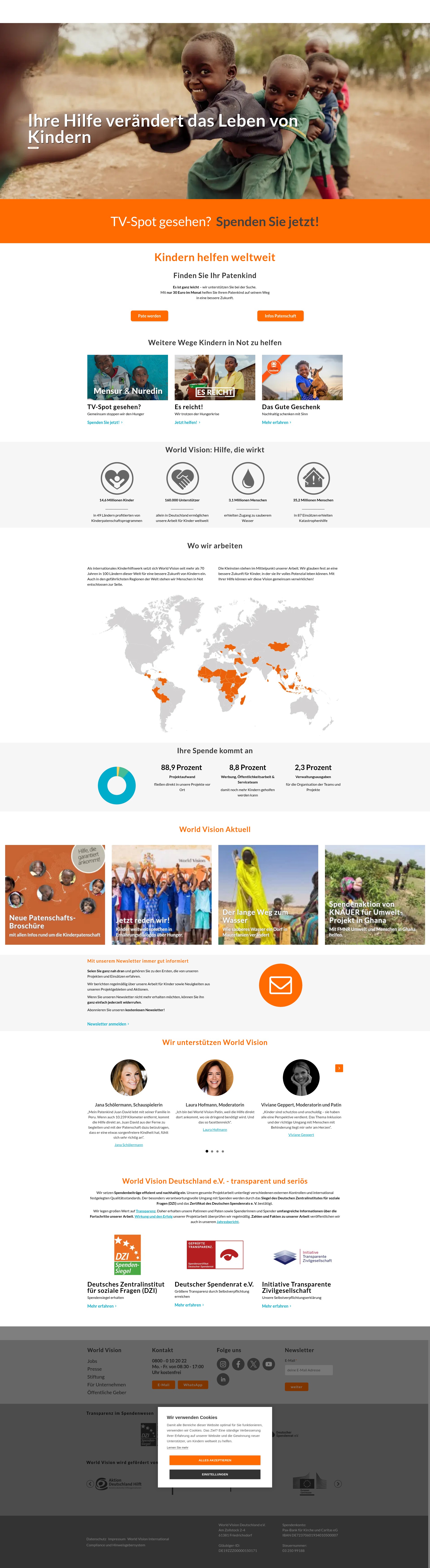 Screenshot of worldvision.de