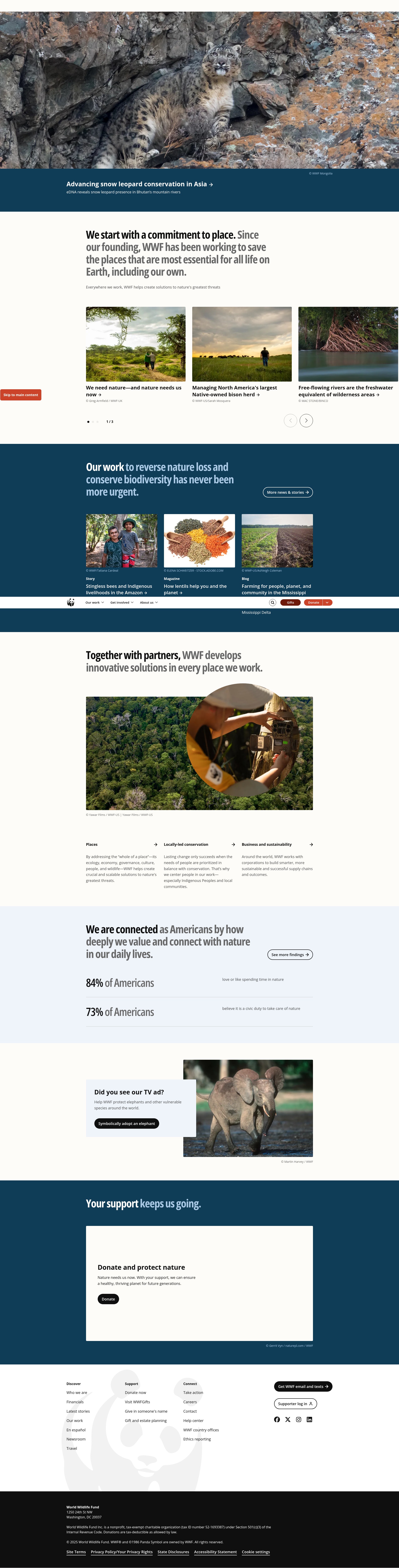 Screenshot of worldwildlife.org