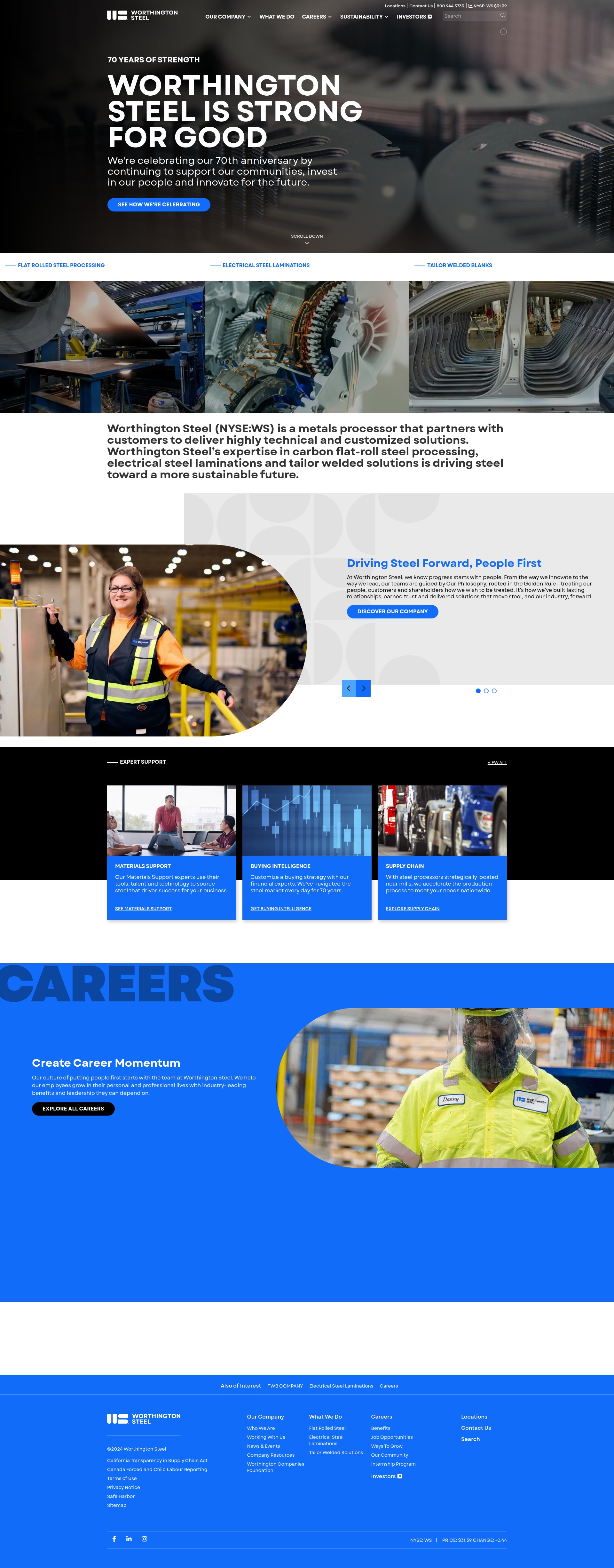 Screenshot of worthingtonsteel.com