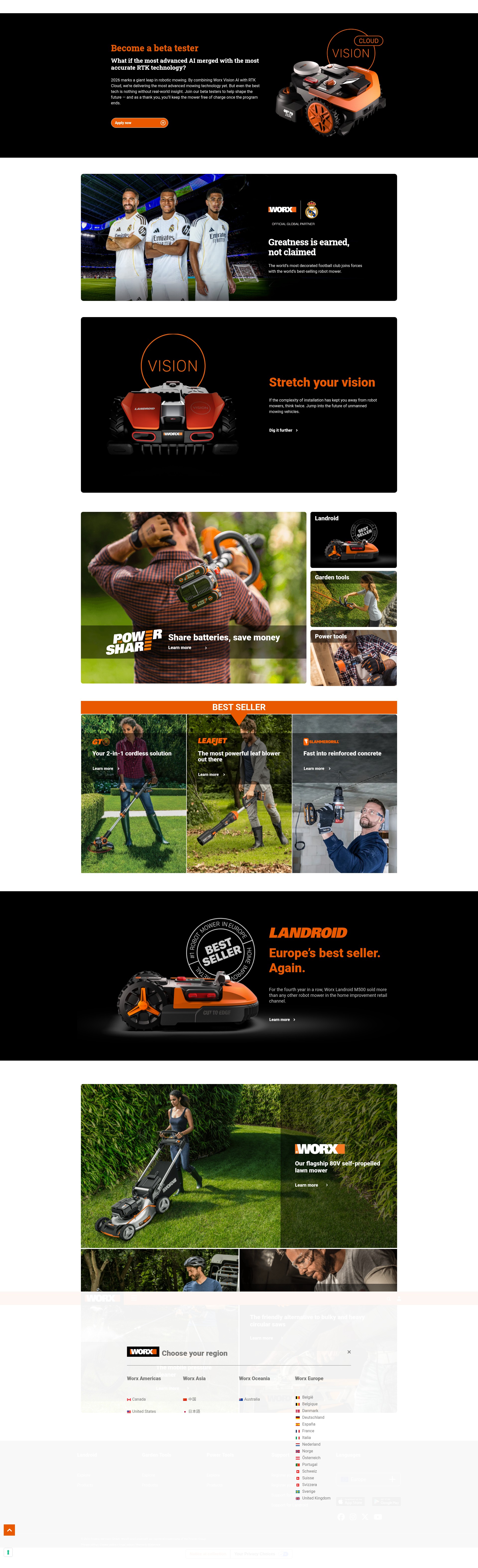 Screenshot of worx-europe.com