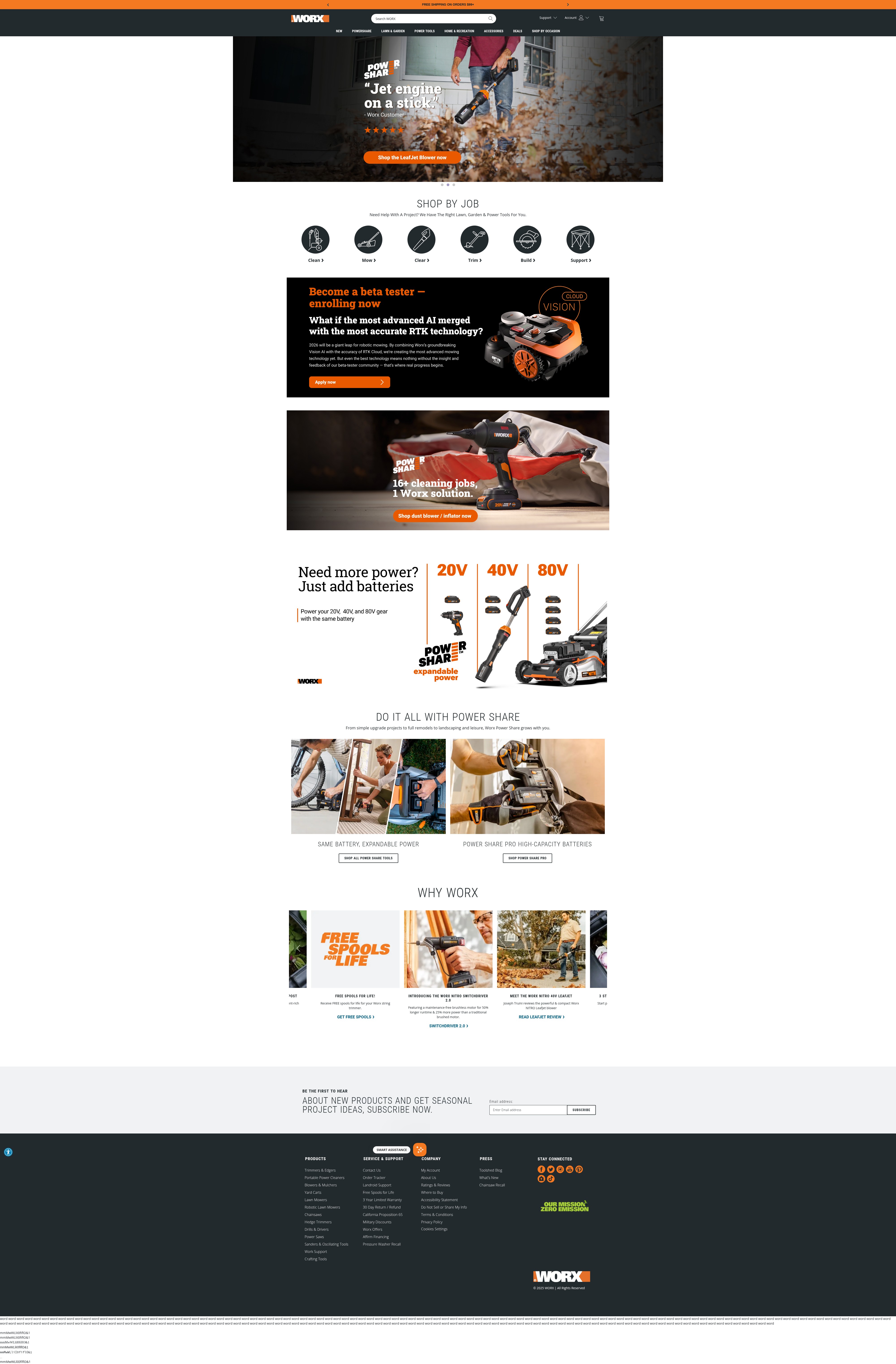 Screenshot of worx.com