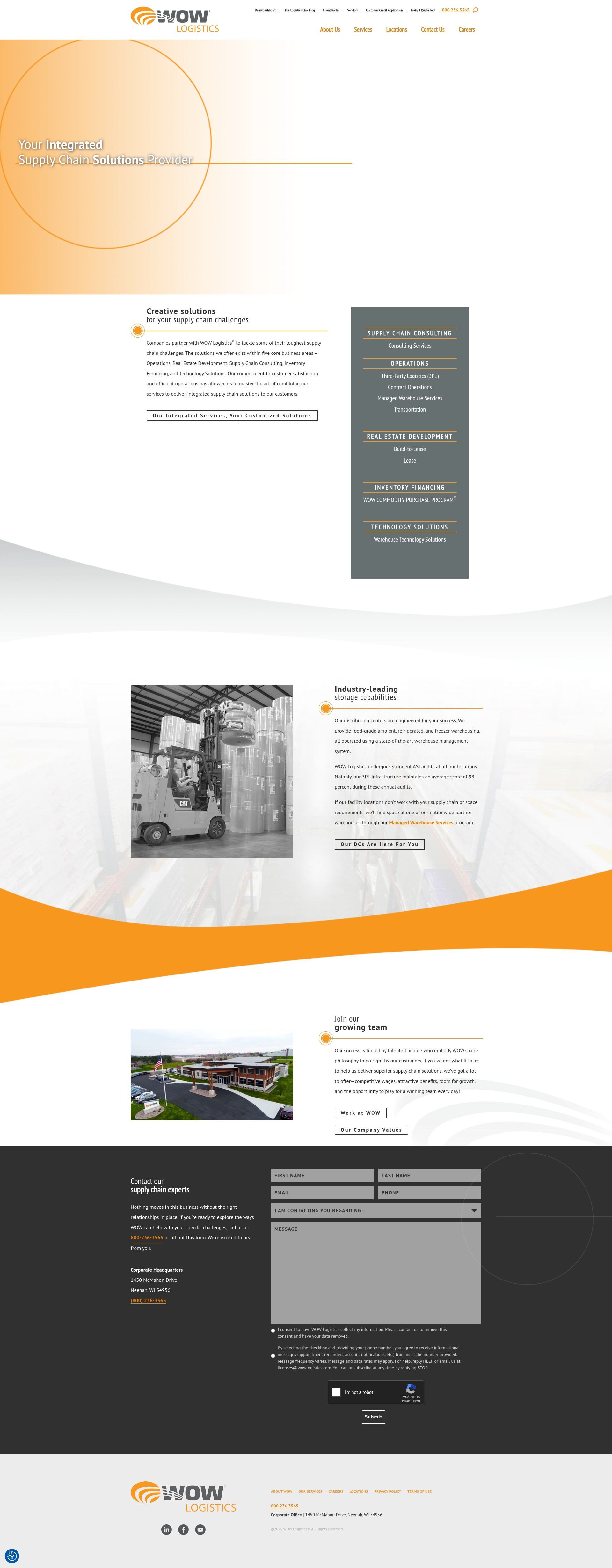 Screenshot of wowlogistics.com